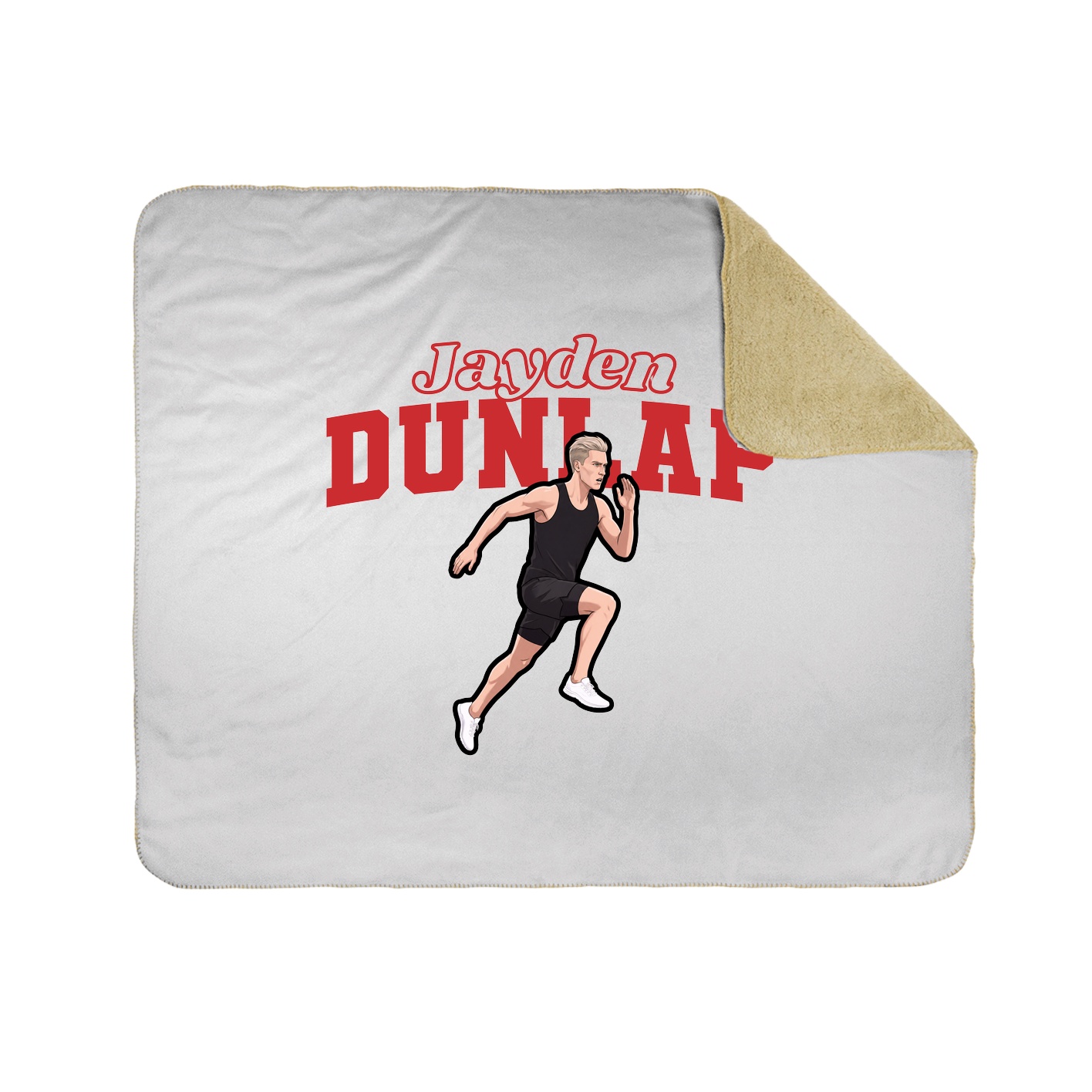 Throw Blanket — Name Arch in White