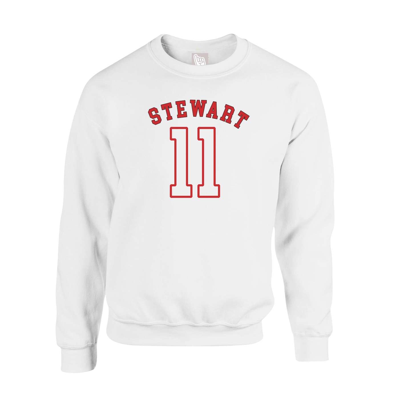Fleece Crew — Shirsey Arch in White