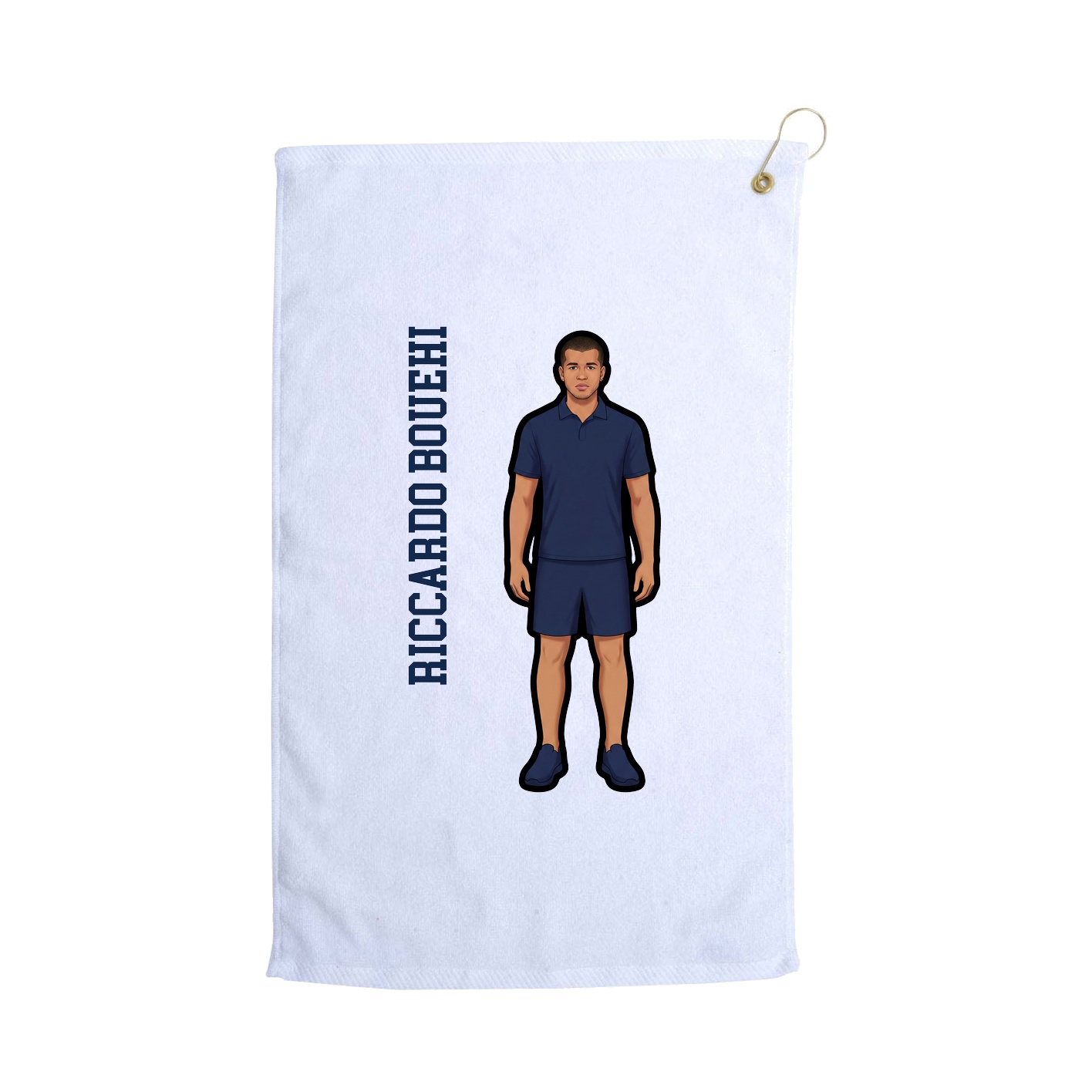 Golf Towel — Name Vertical in White