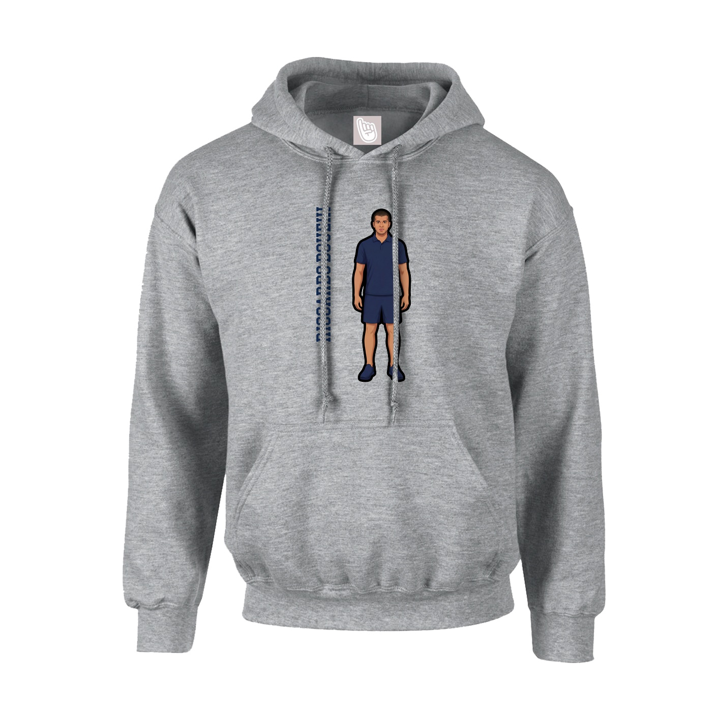 Hoodie — Name Vertical in Grey
