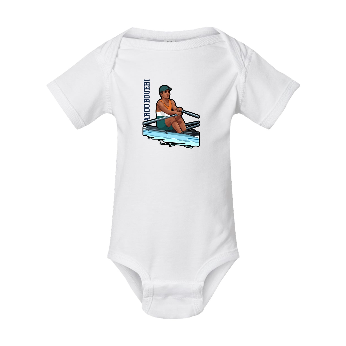 Baby Onesie — Name Vertical in White