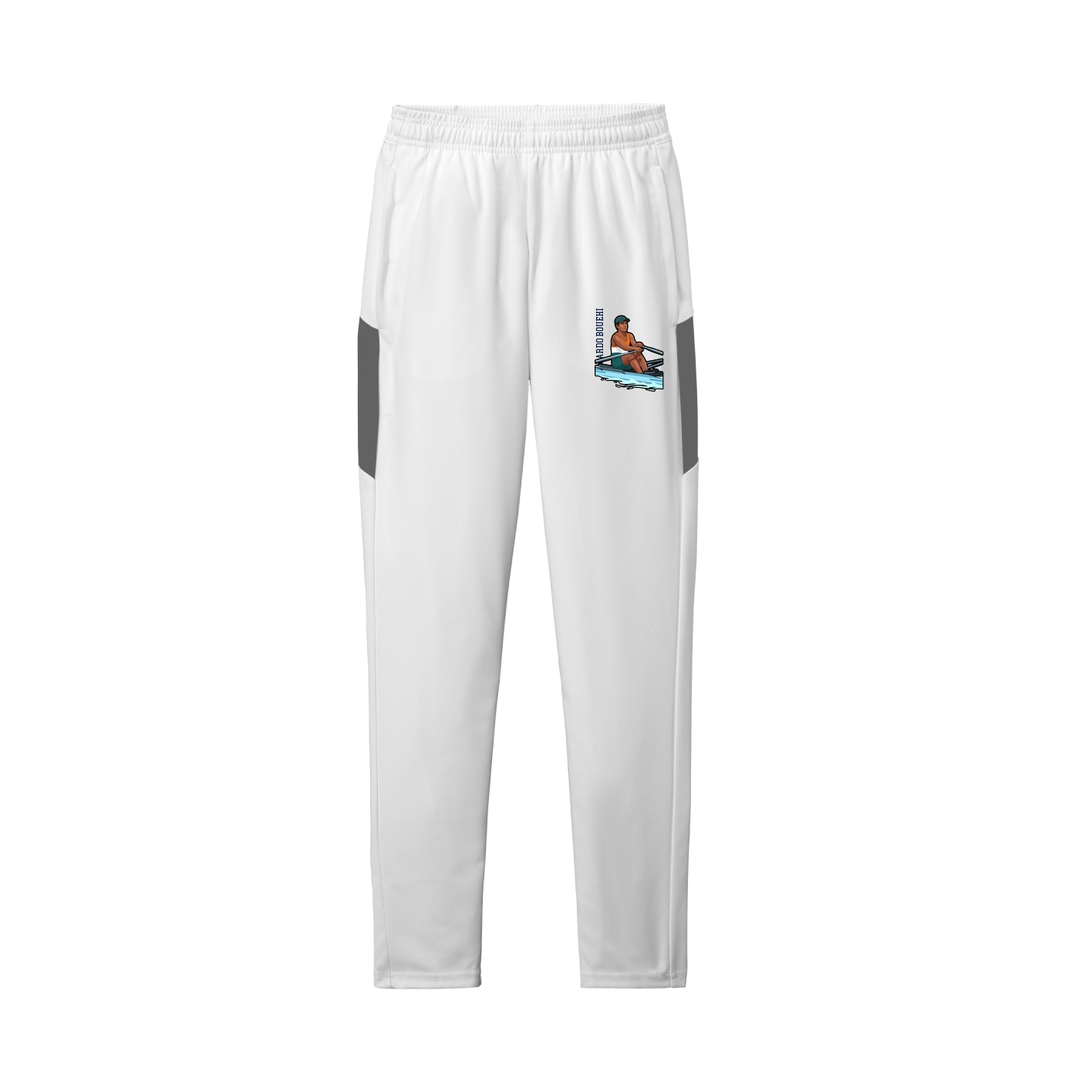 Team Travel Pant — Name Vertical in White/Grey