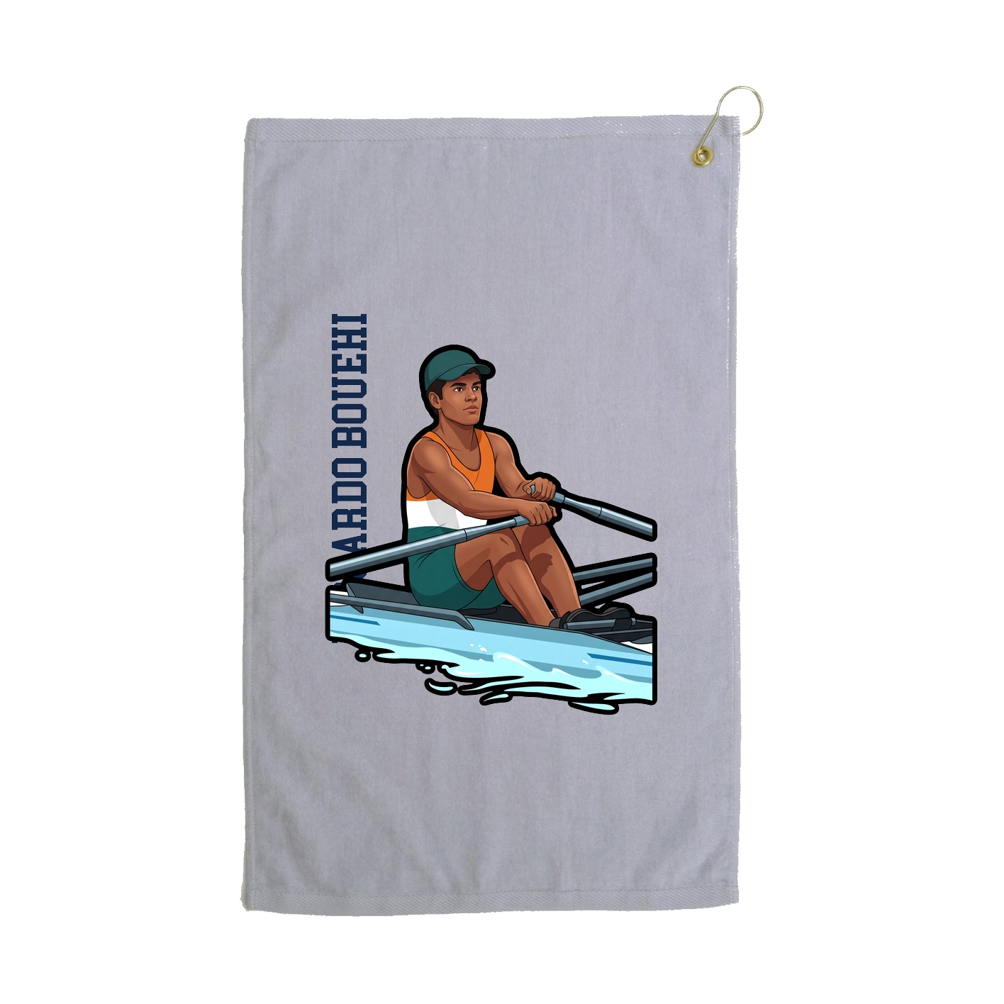 Golf Towel — Name Vertical in Grey