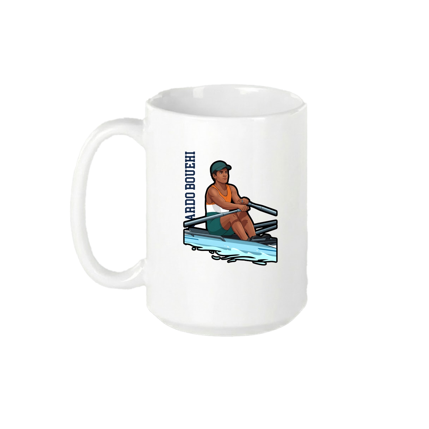 15oz Coffee Mug — Name Vertical in White