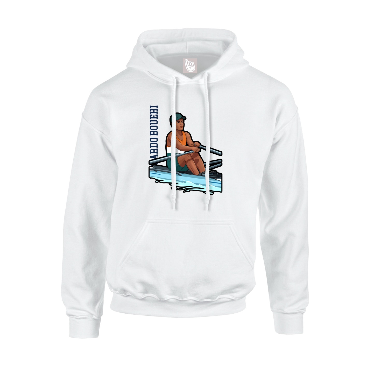 Hoodie — Name Vertical in White