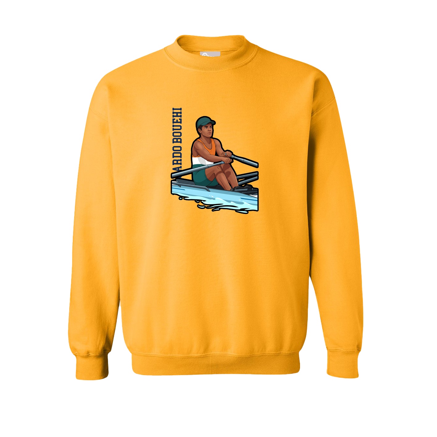 Fleece Crew — Name Vertical in Gold
