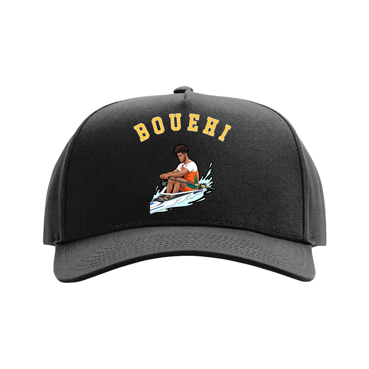 Full Fabric Five-Panel Champ Cap — Shirsey Arch in Black