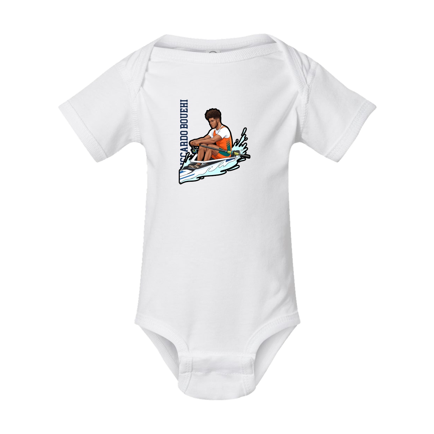 Baby Onesie — Name Vertical in White