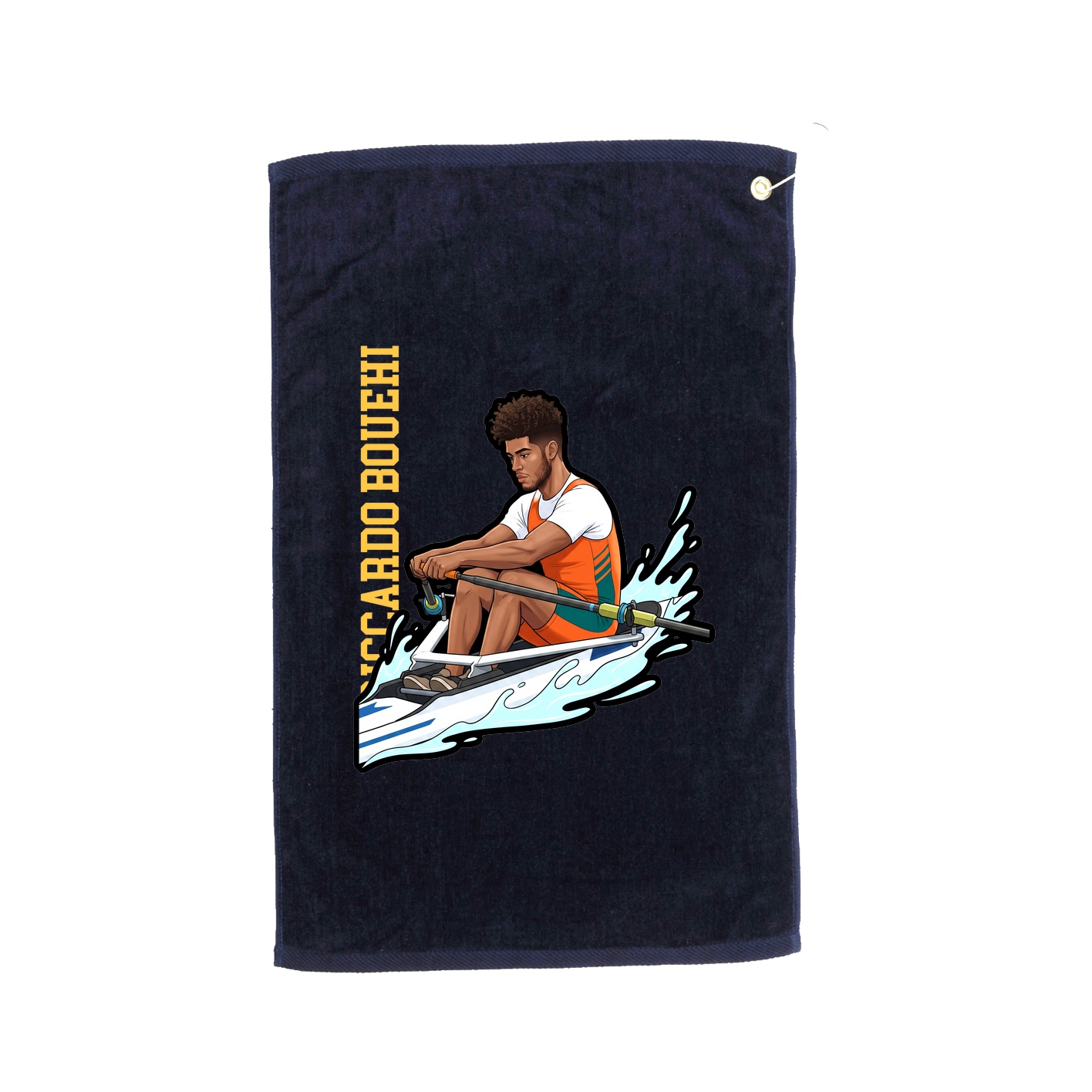 Golf Towel — Name Vertical in Navy