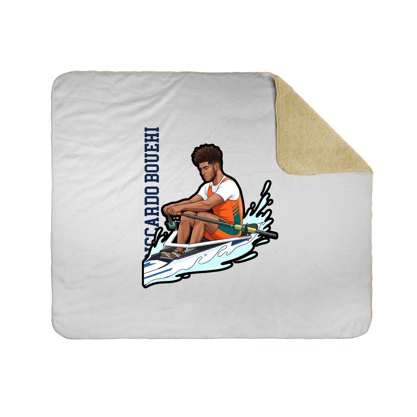 Throw Blanket — Name Vertical in White