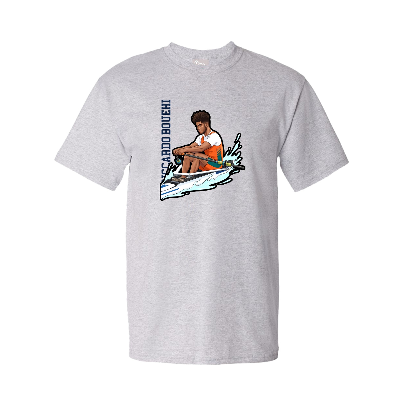 Youth Tee — Name Vertical in Grey