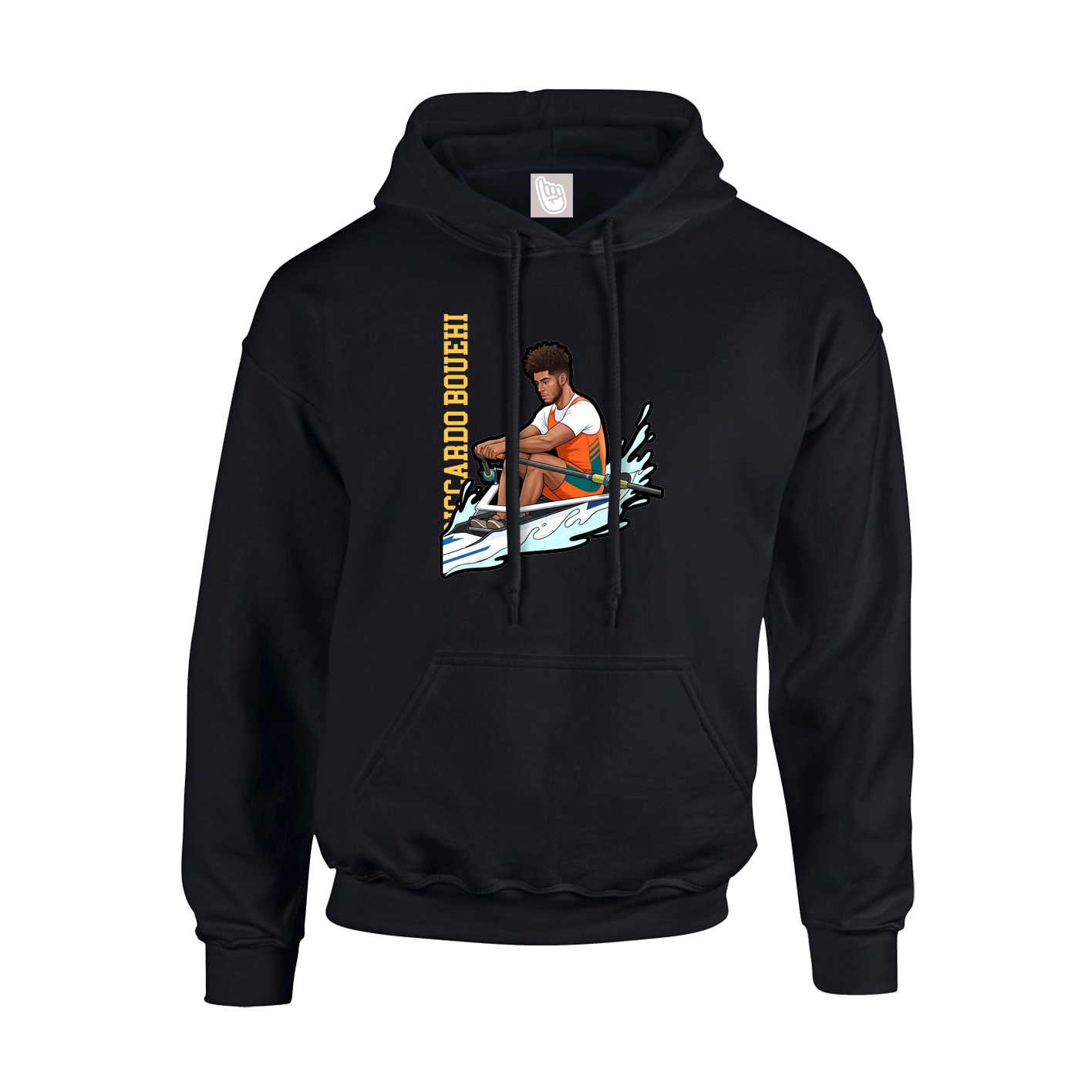 Hoodie — Name Vertical in Black