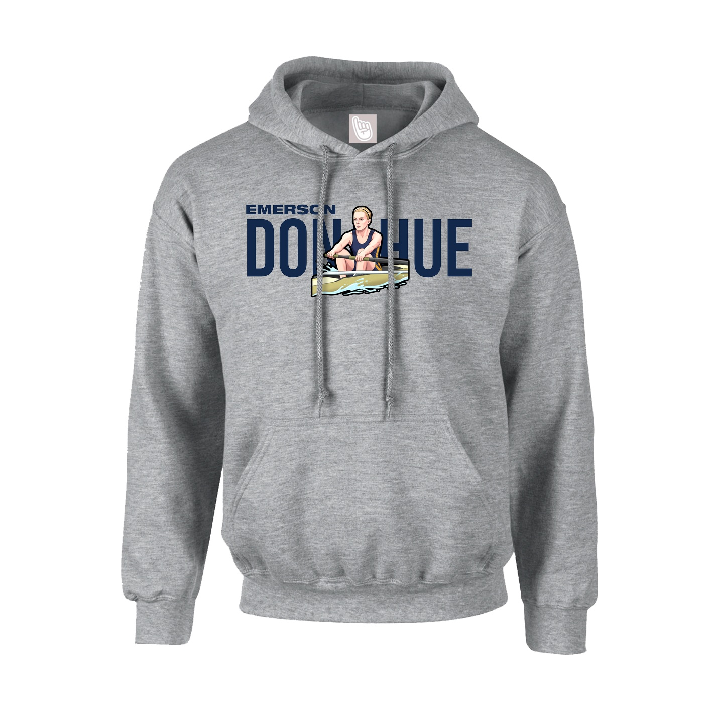 Youth Hoodie — Player Name in Grey