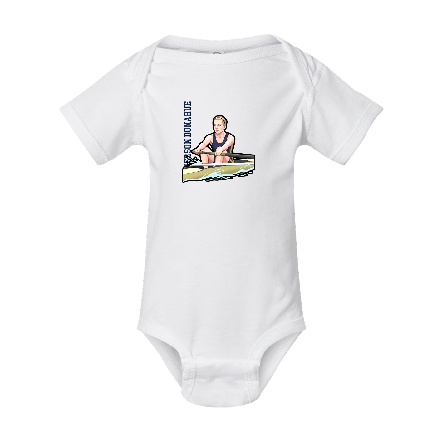 Baby Onesie — Name Vertical in White