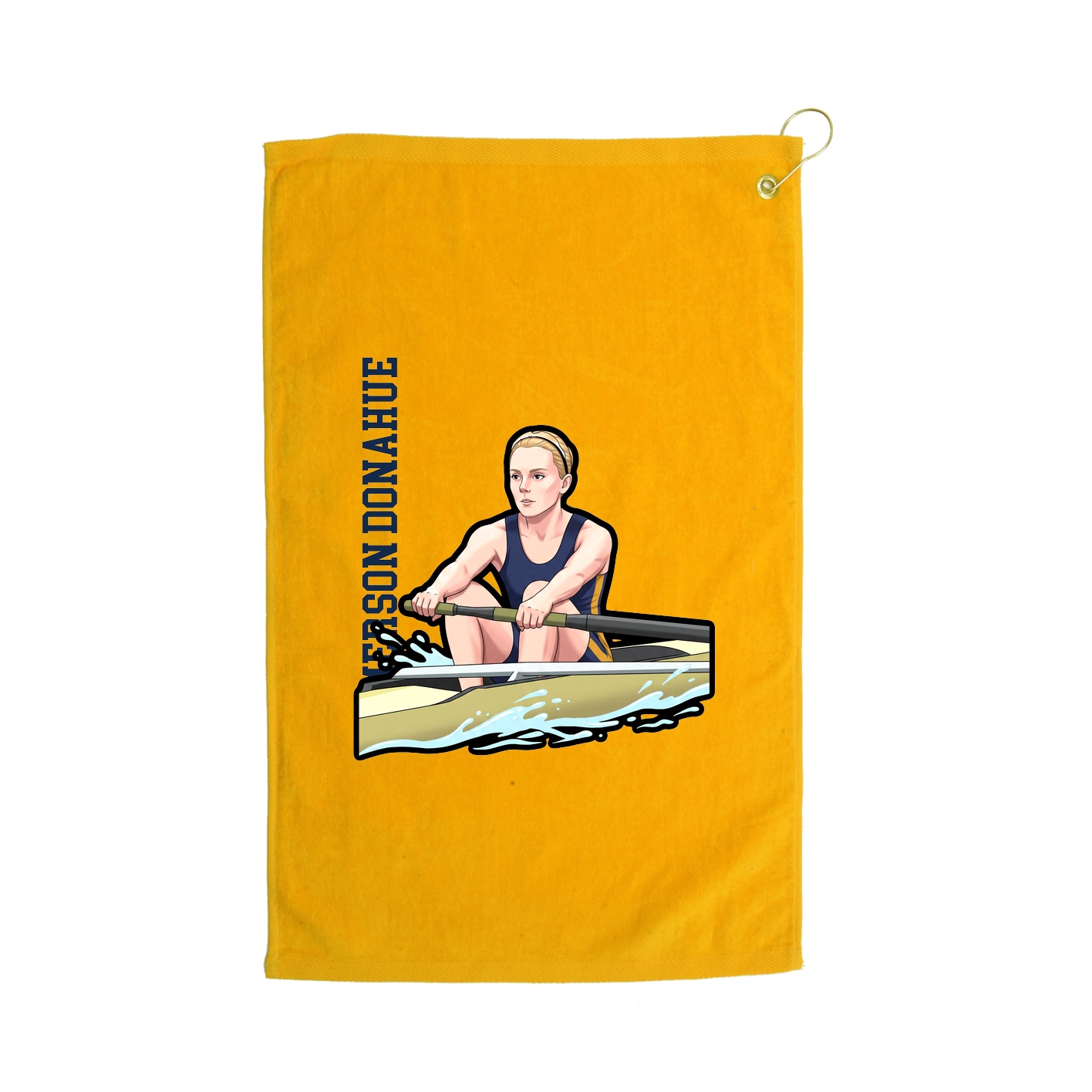Golf Towel — Name Vertical in Gold