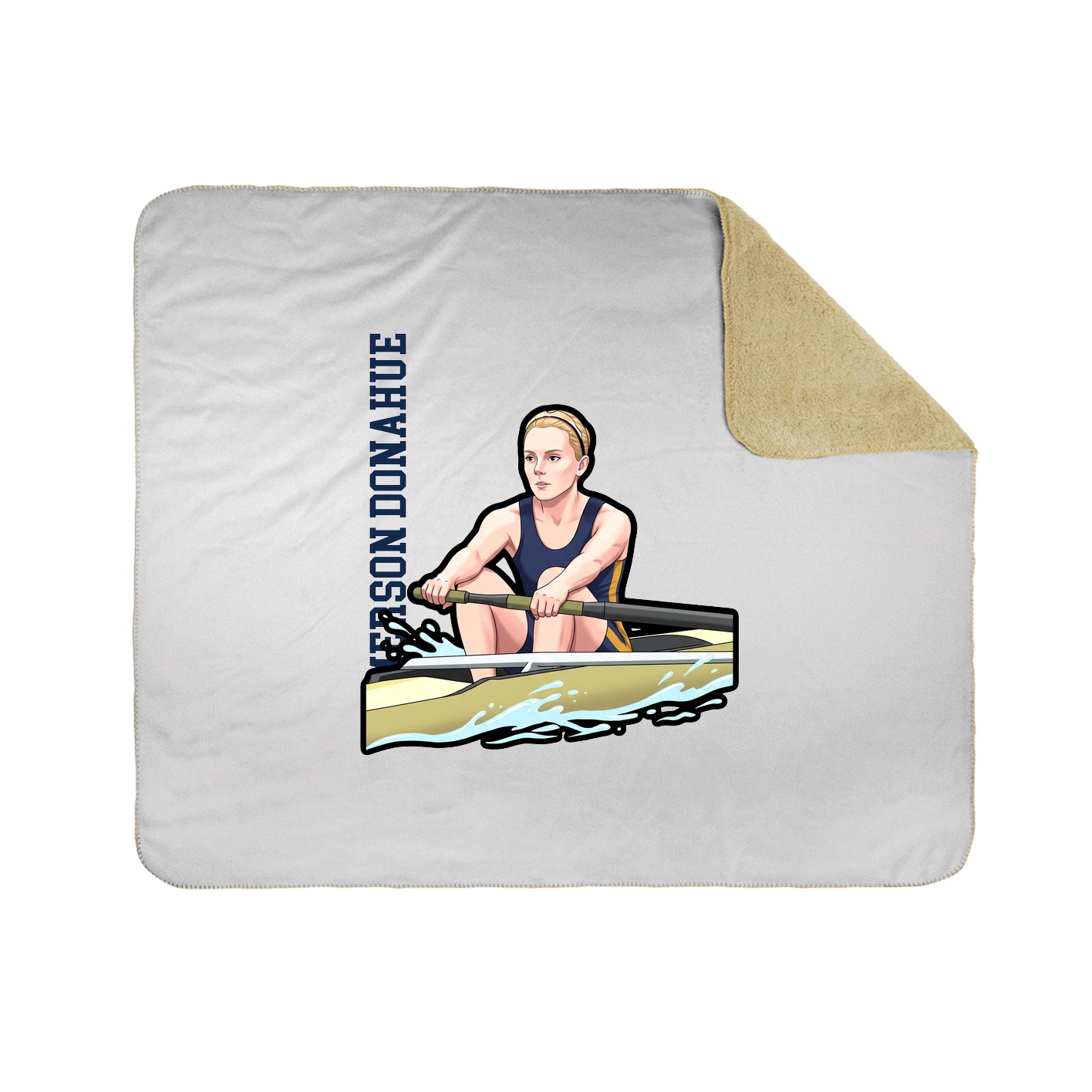 Throw Blanket — Name Vertical in White