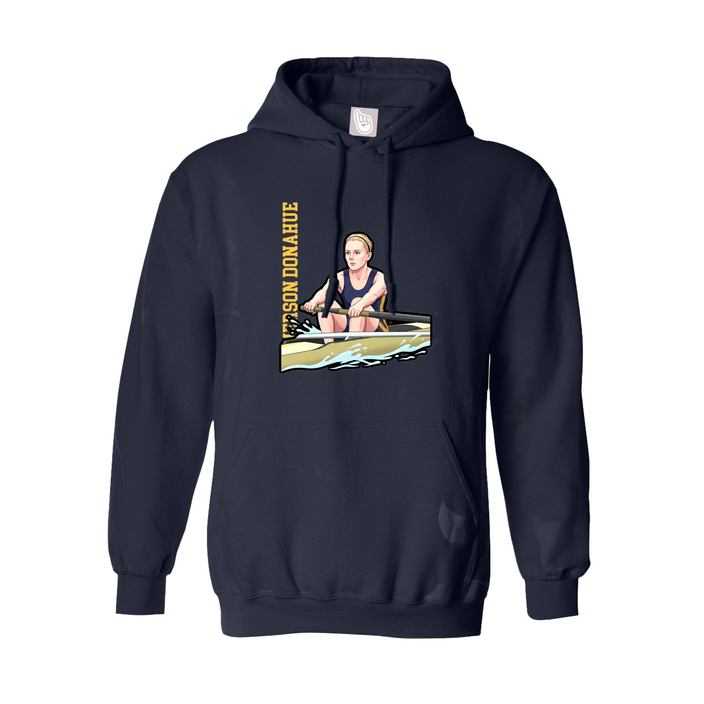 Youth Hoodie — Name Vertical in Navy