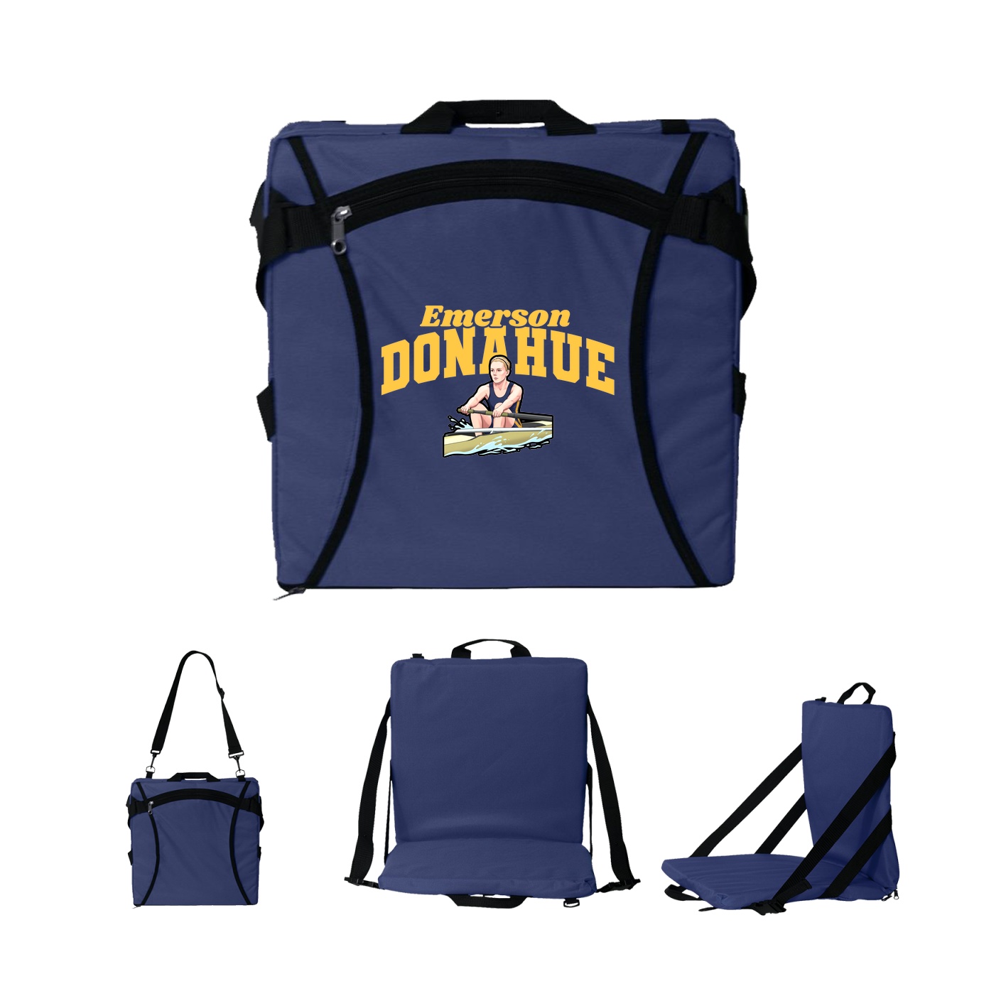 Folding Stadium Seat — Signature Arch in Navy