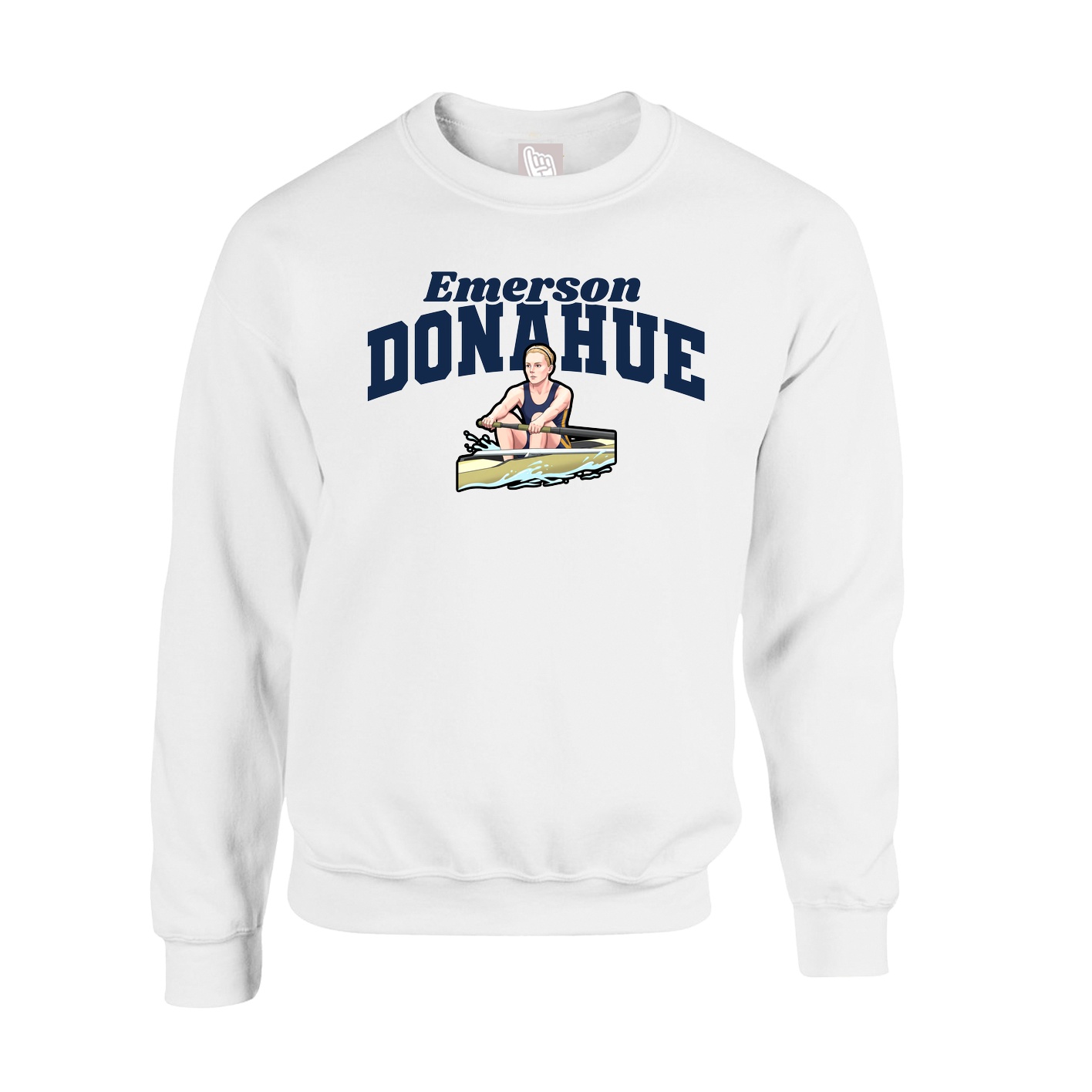 Fleece Crew — Signature Arch in White