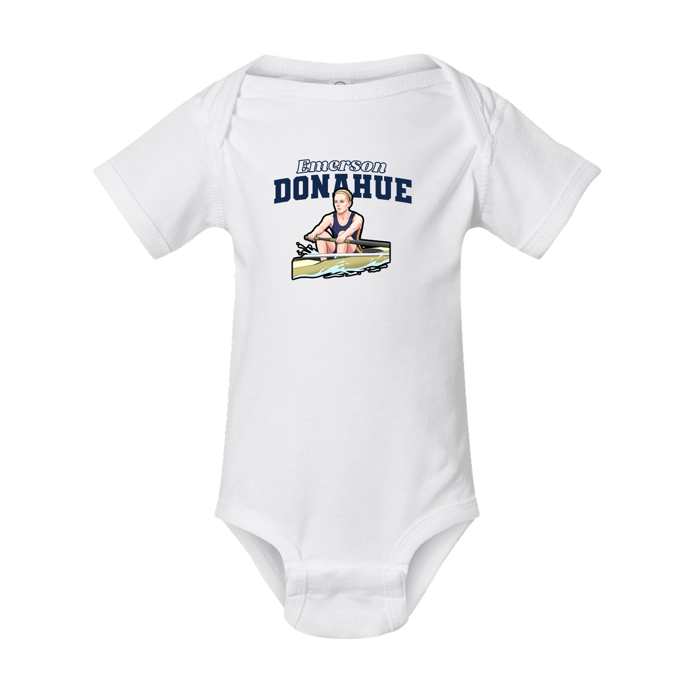 Baby Onesie — Name Arch in White
