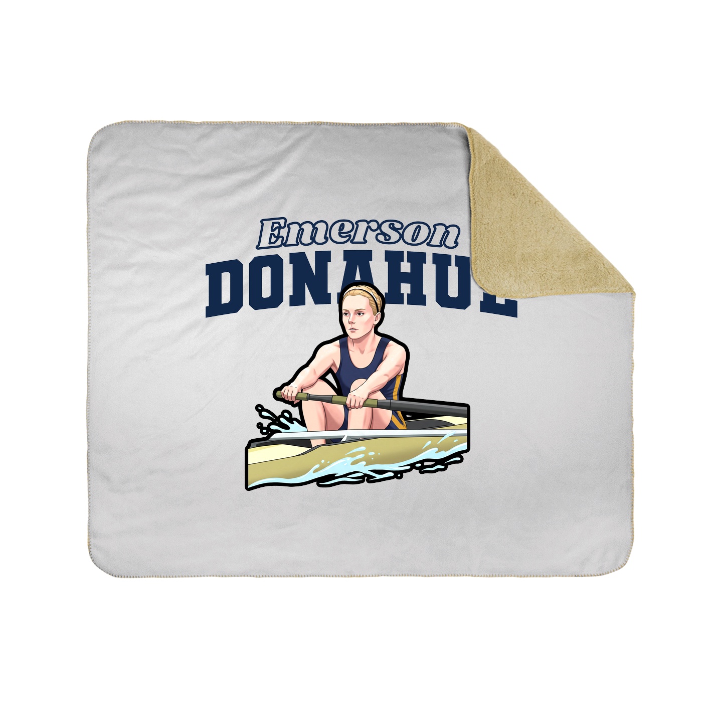 Throw Blanket — Name Arch in White