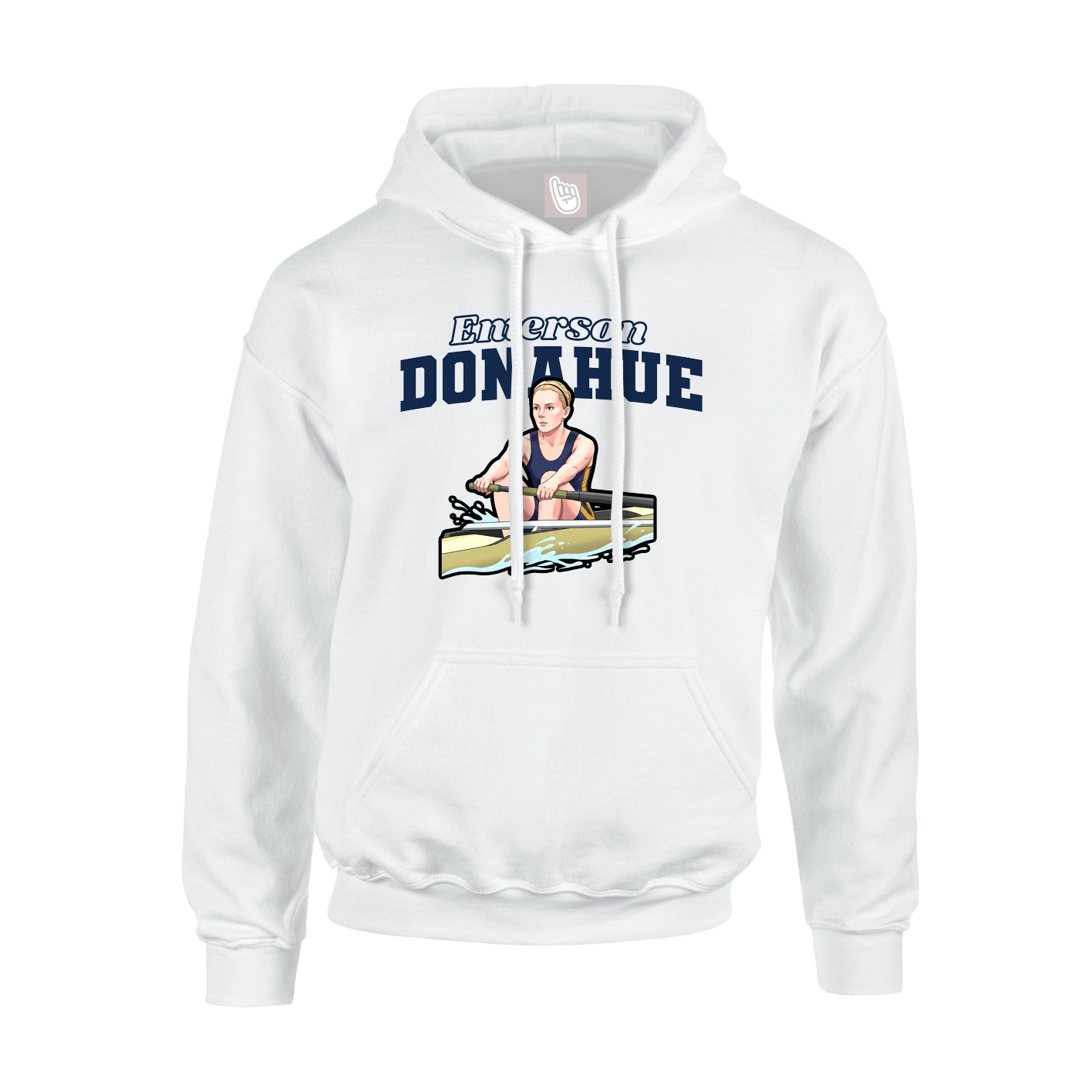 Youth Hoodie — Name Arch in White