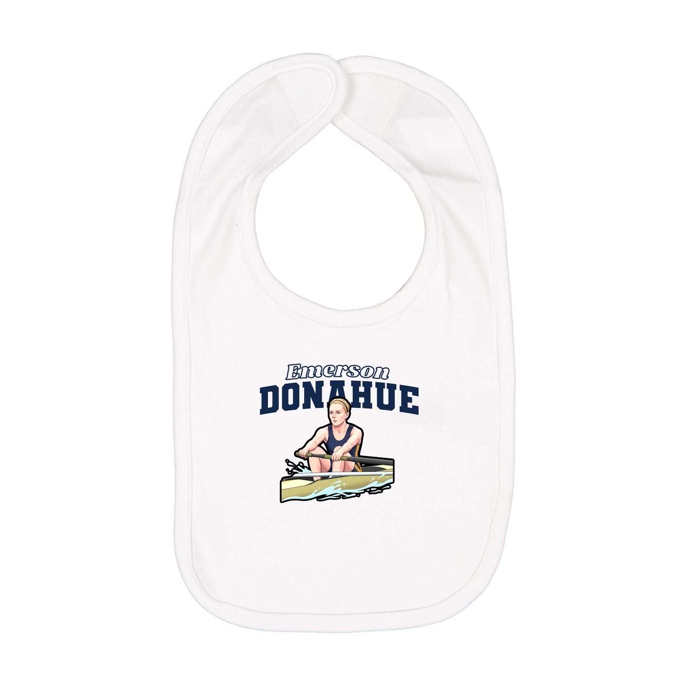 Infant Bib — Name Arch in White