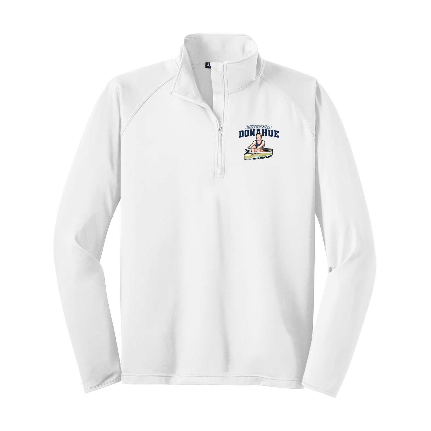 Q-Zip Pullover — Name Arch in White