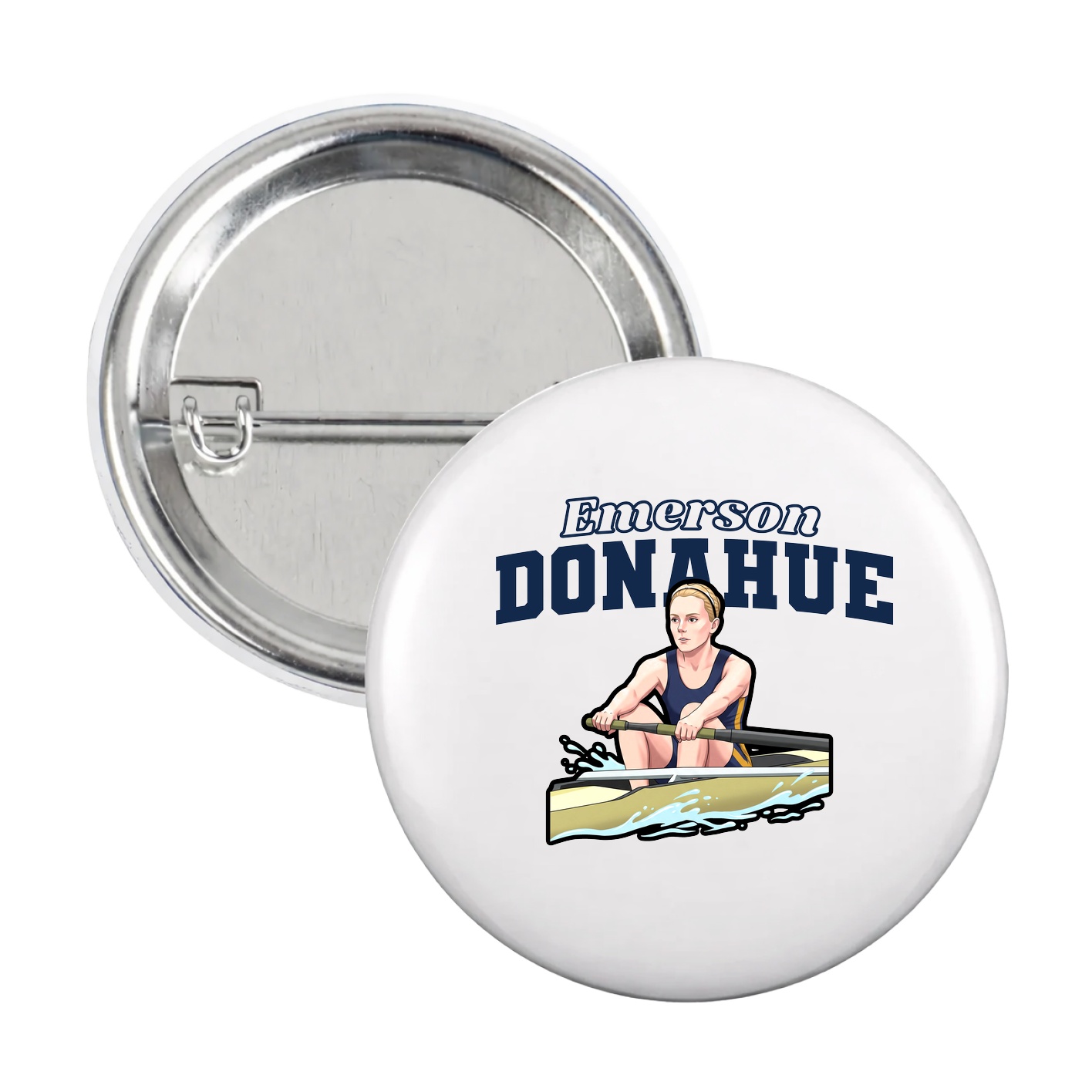 Game Day Button — Name Arch in White