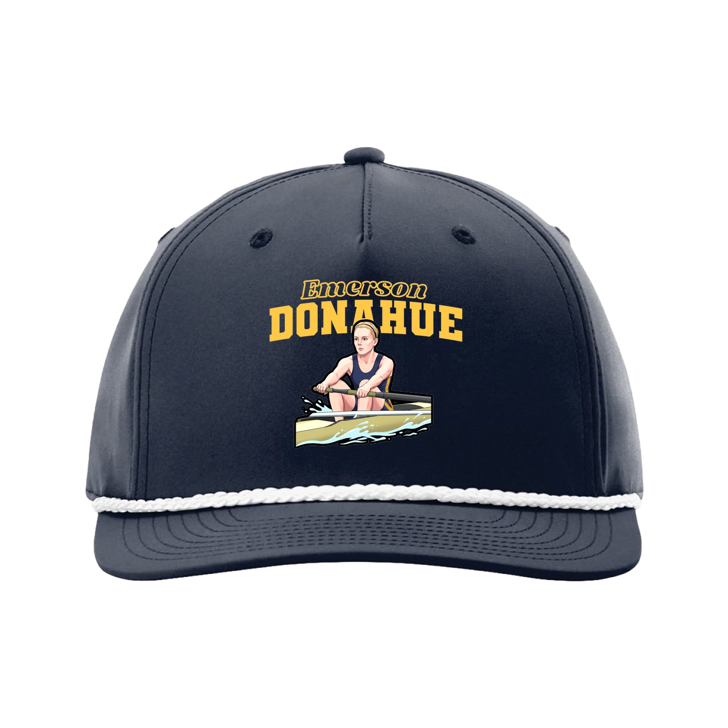Five-Panel Classic Rope Cap — Name Arch in Navy