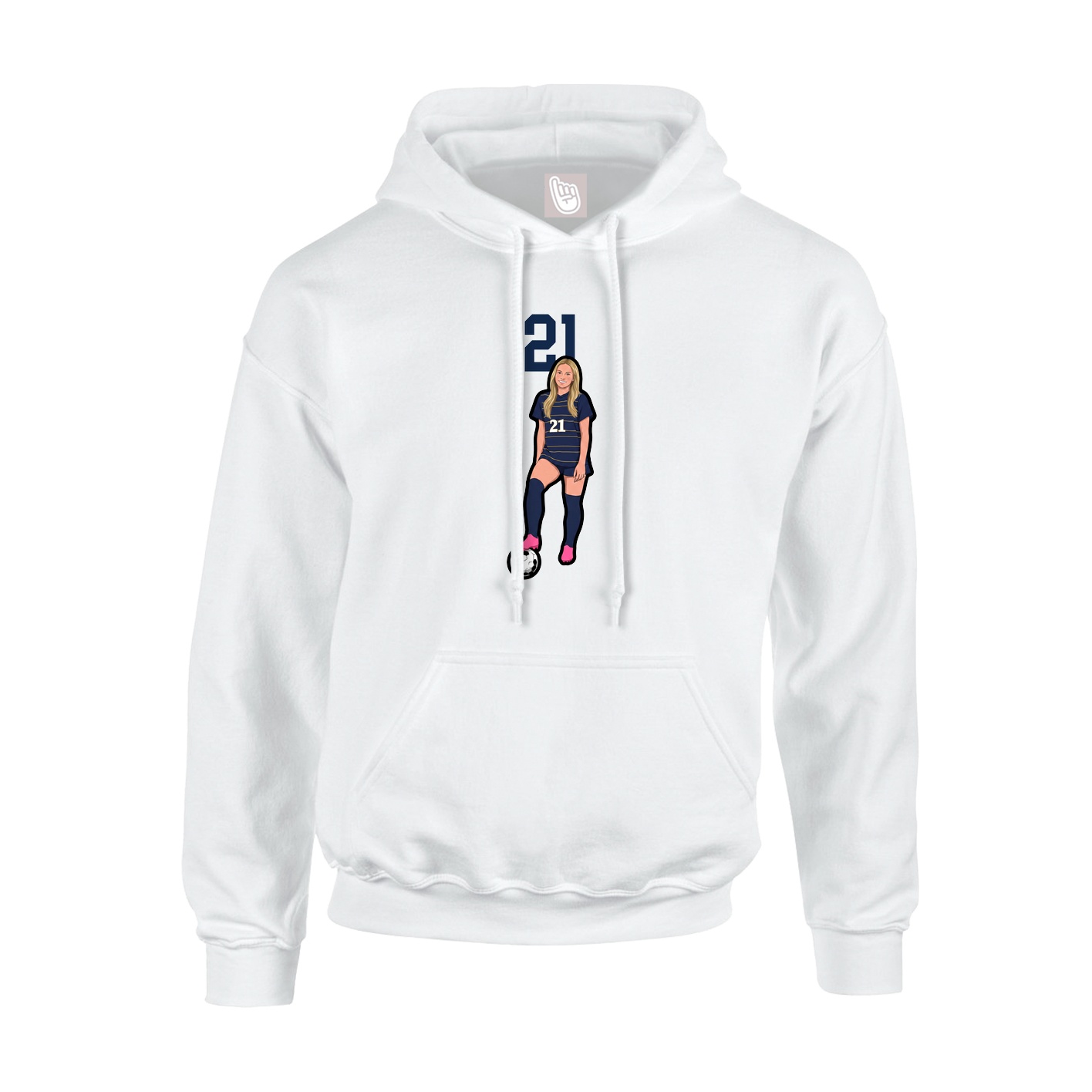 Hoodie — Number Top in White