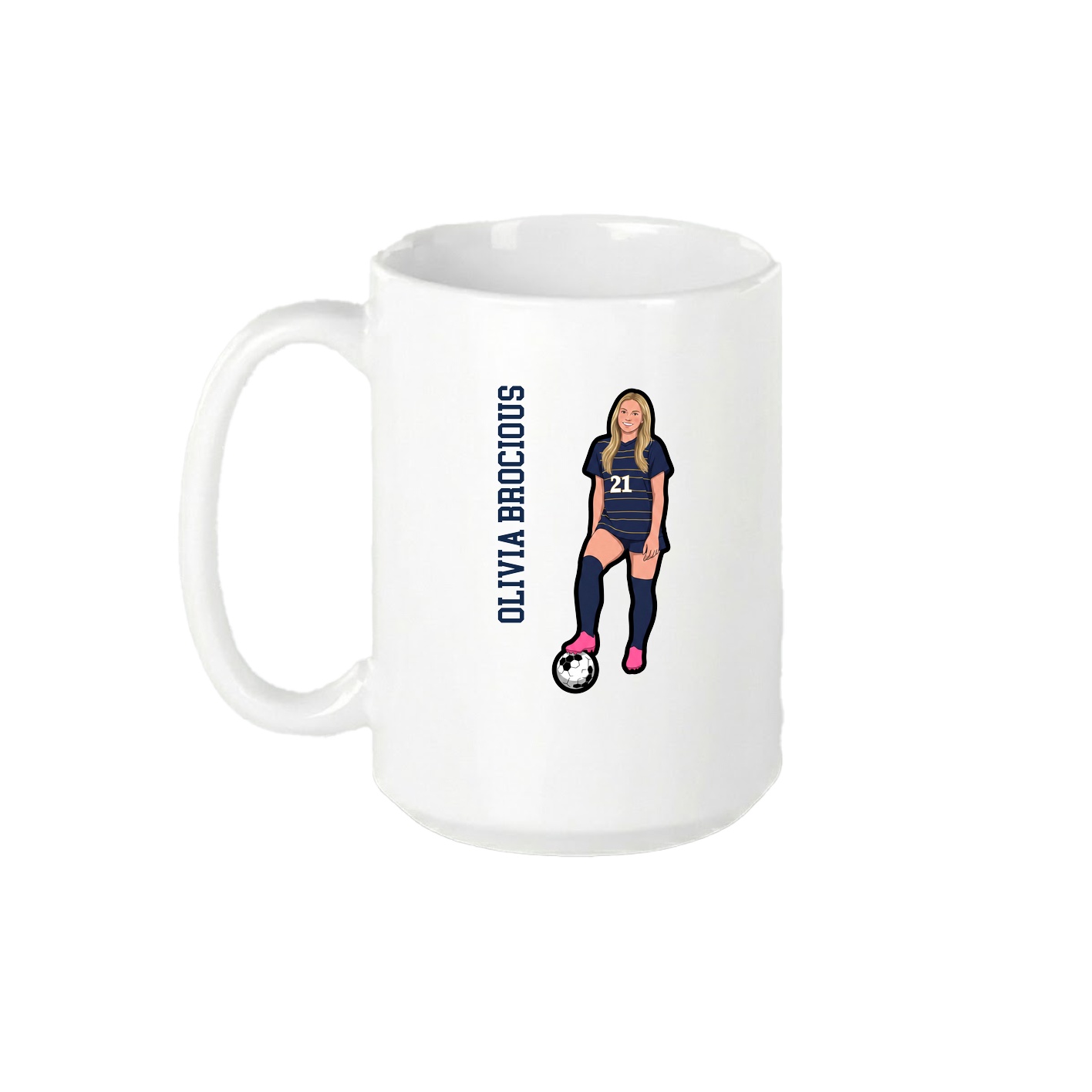 15oz Coffee Mug — Name Vertical in White