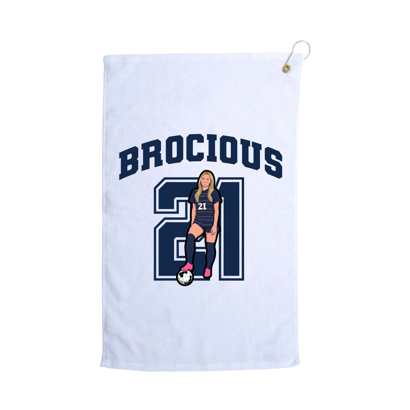 Golf Towel — Number in White