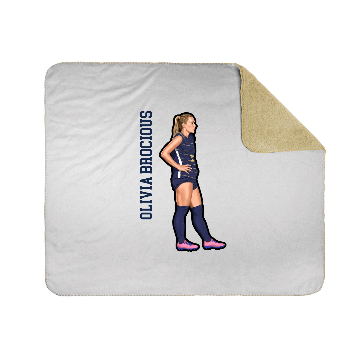 Throw Blanket — Name Vertical in White