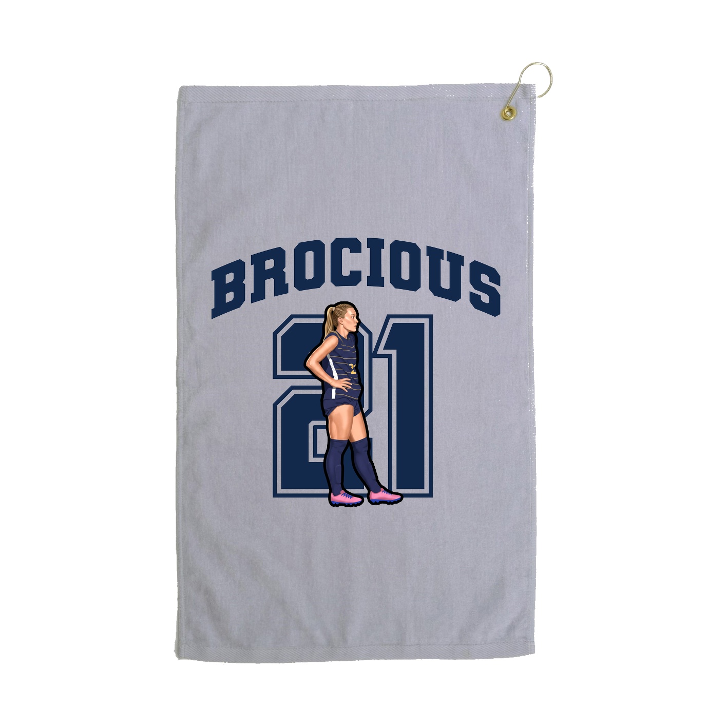 Golf Towel — Number in Grey