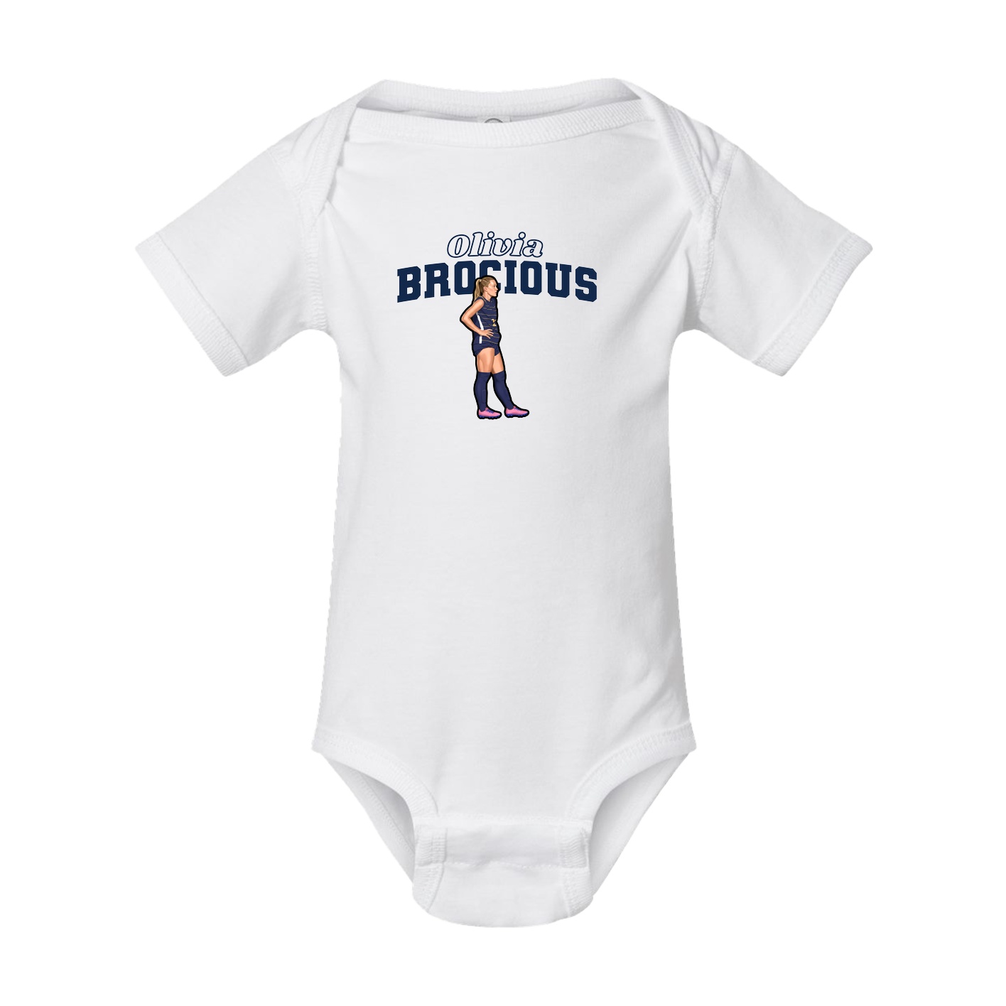 Baby Onesie — Name Arch in White