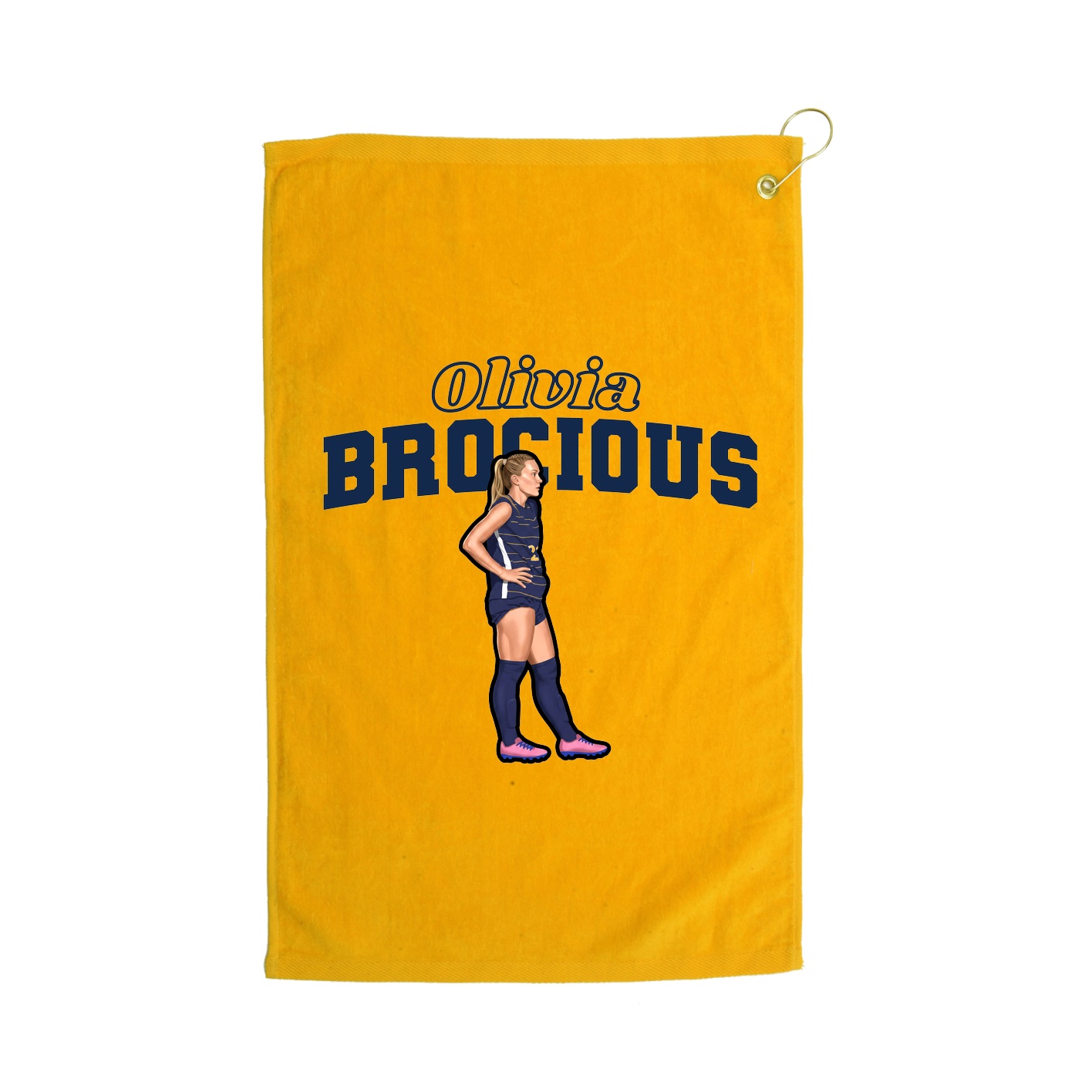 Golf Towel — Name Arch in Gold