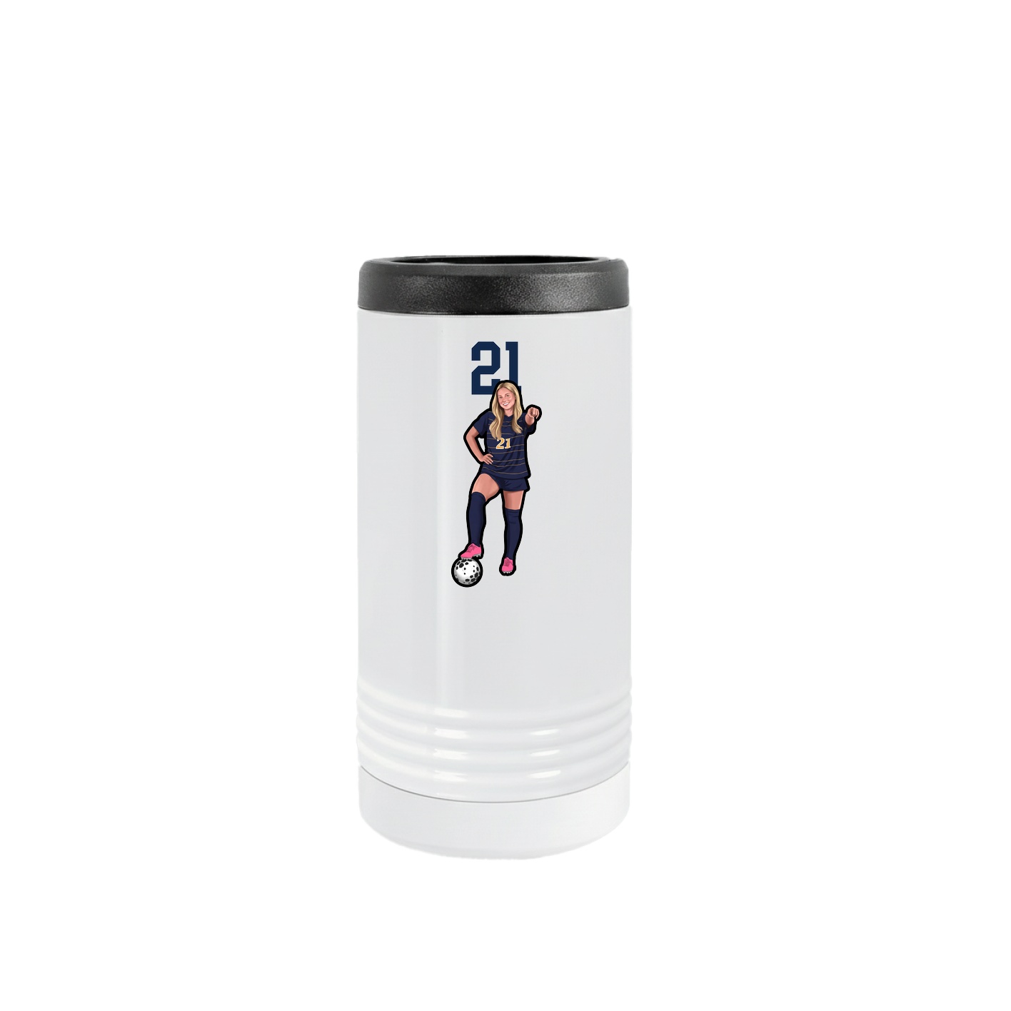 Slim Beverage Holder — Number Top in White