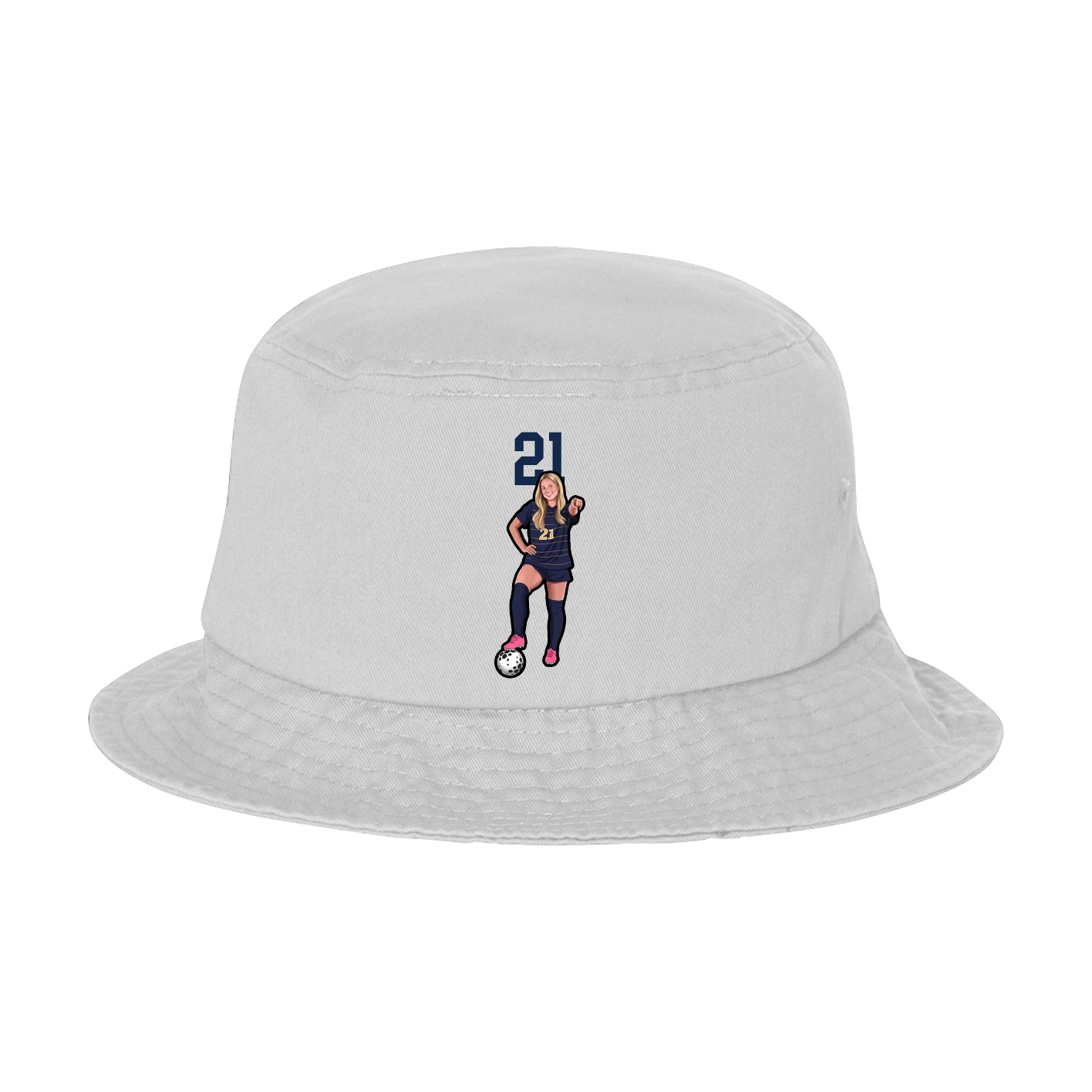 Bucket Cap — Number Top in White