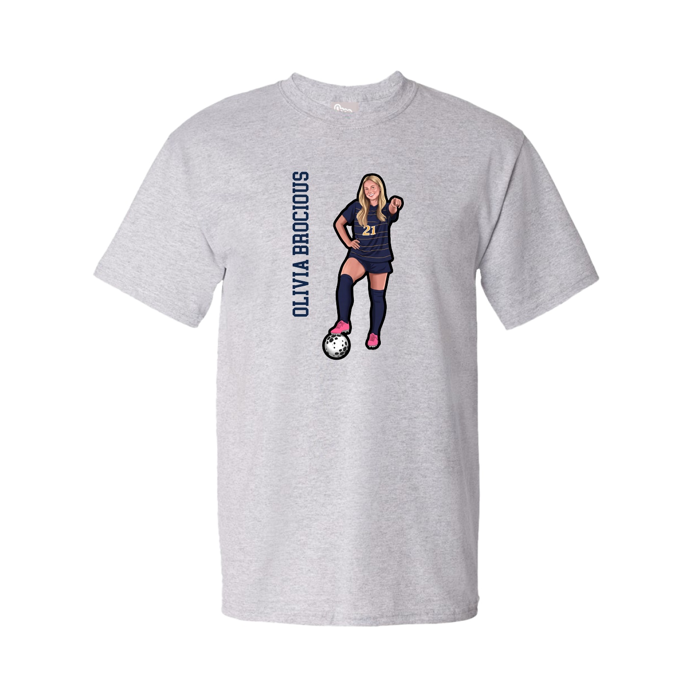 Tee — Name Vertical in Grey