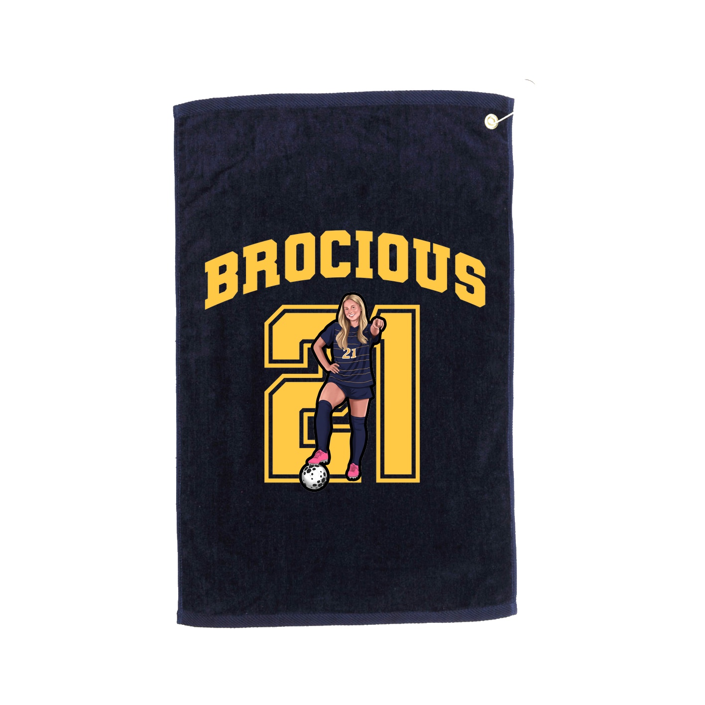 Golf Towel — Number in Navy