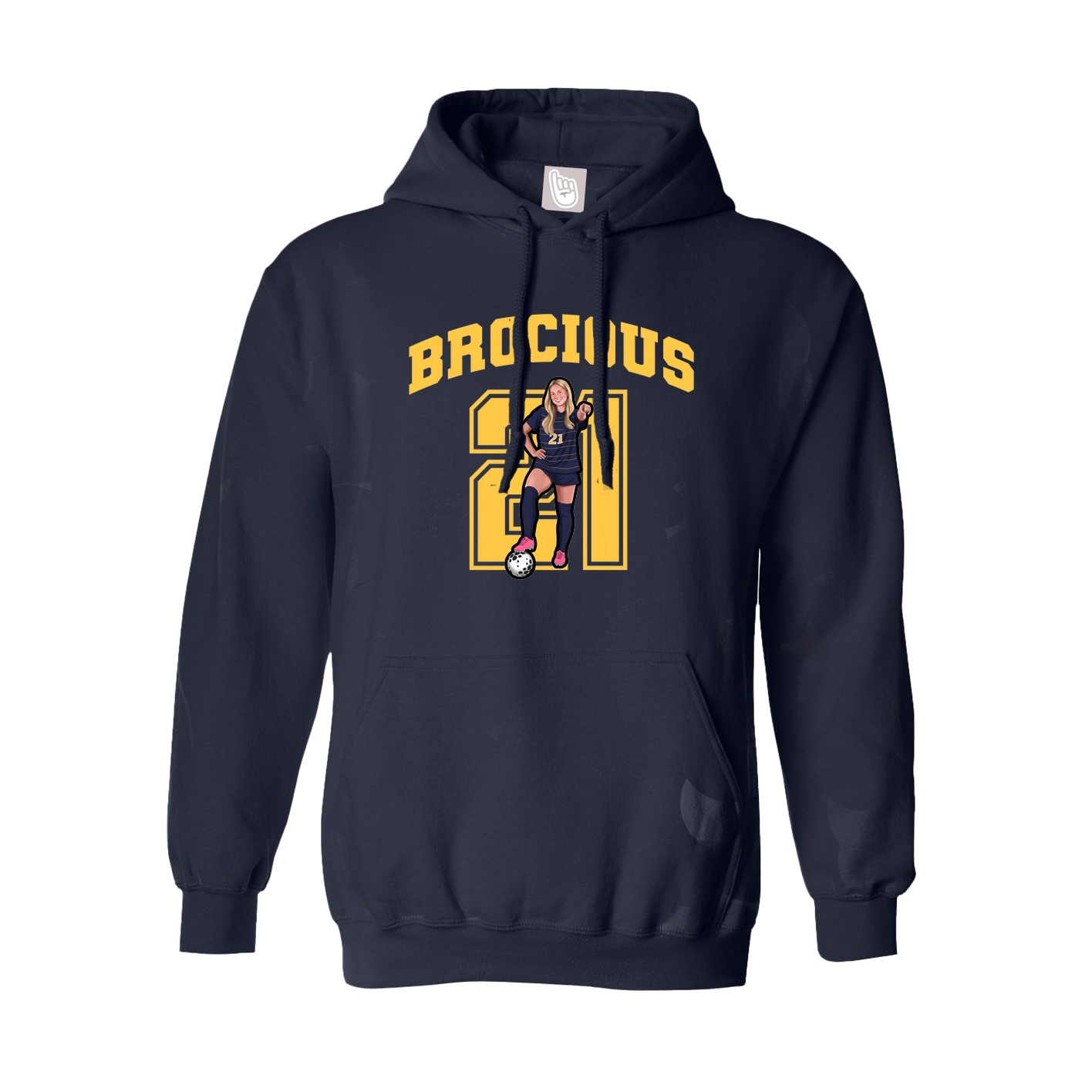 Hoodie — Number in Navy