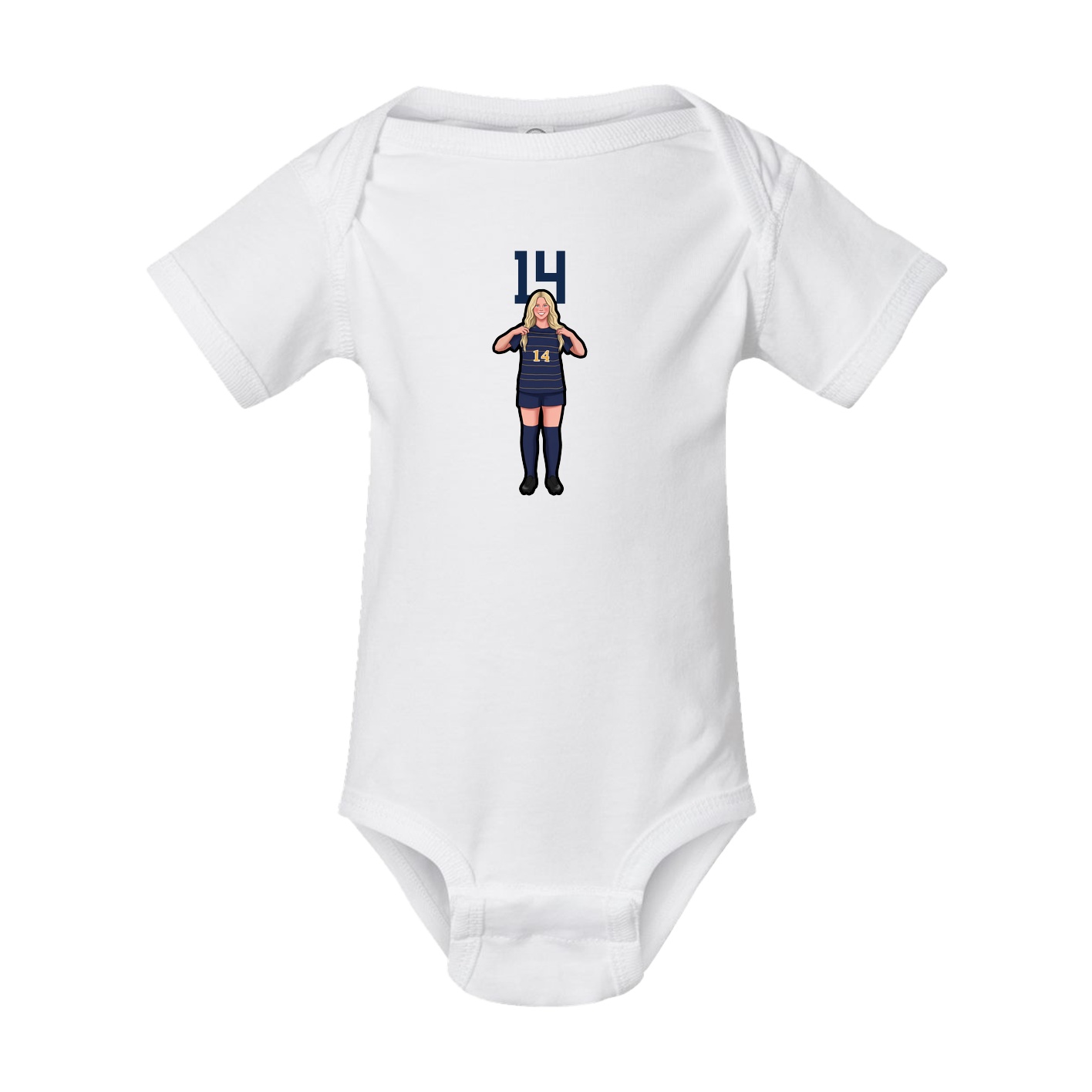 Baby Onesie — Number Top in White