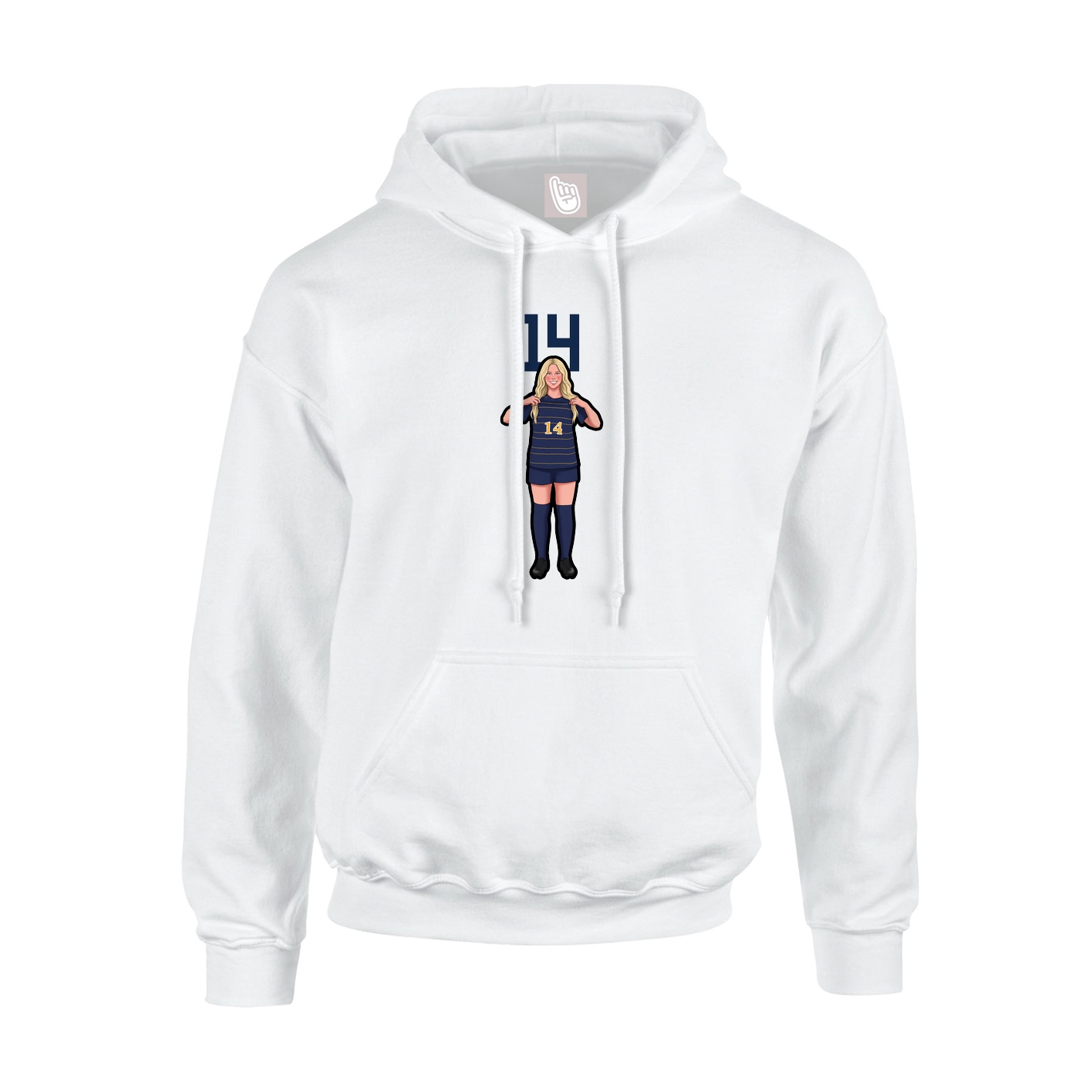 Hoodie — Number Top in White