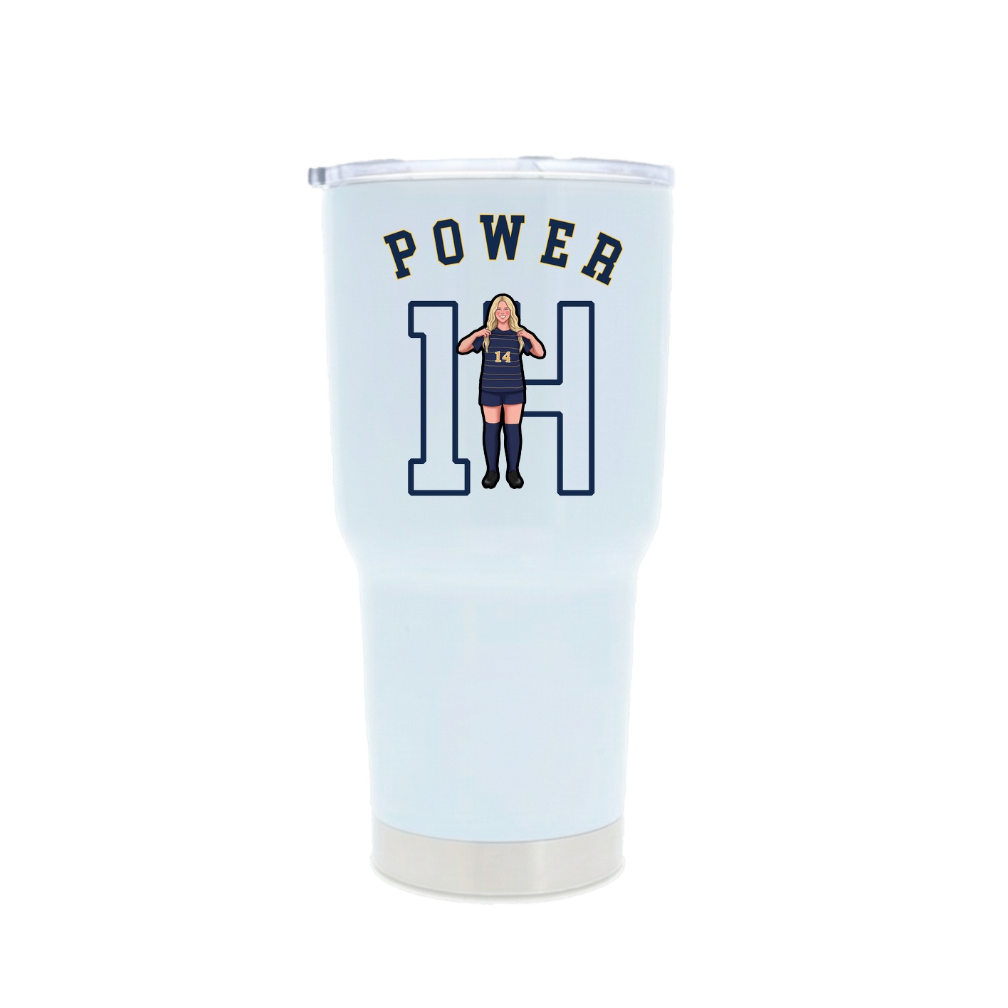 30oz Stainless Steel Tumbler — Shirsey Arch in White