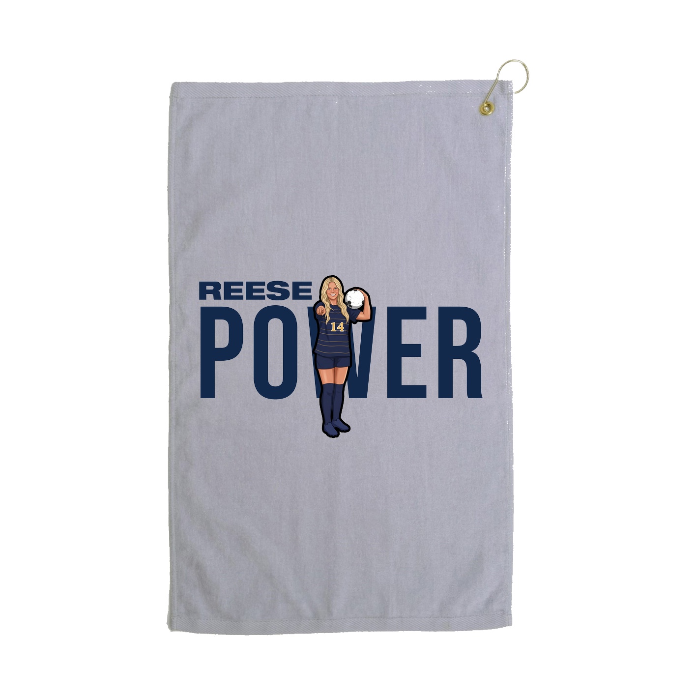 Golf Towel — Player Name in Grey