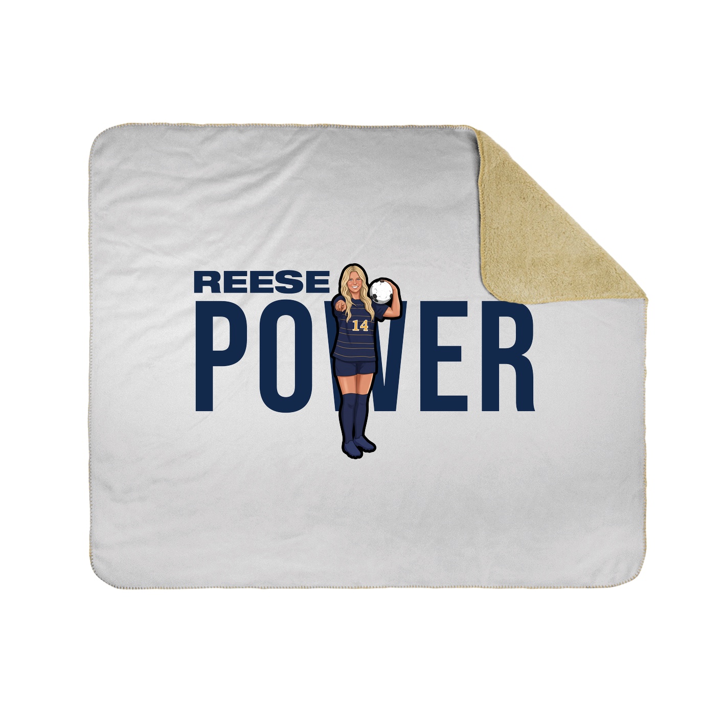 Throw Blanket — Player Name in White