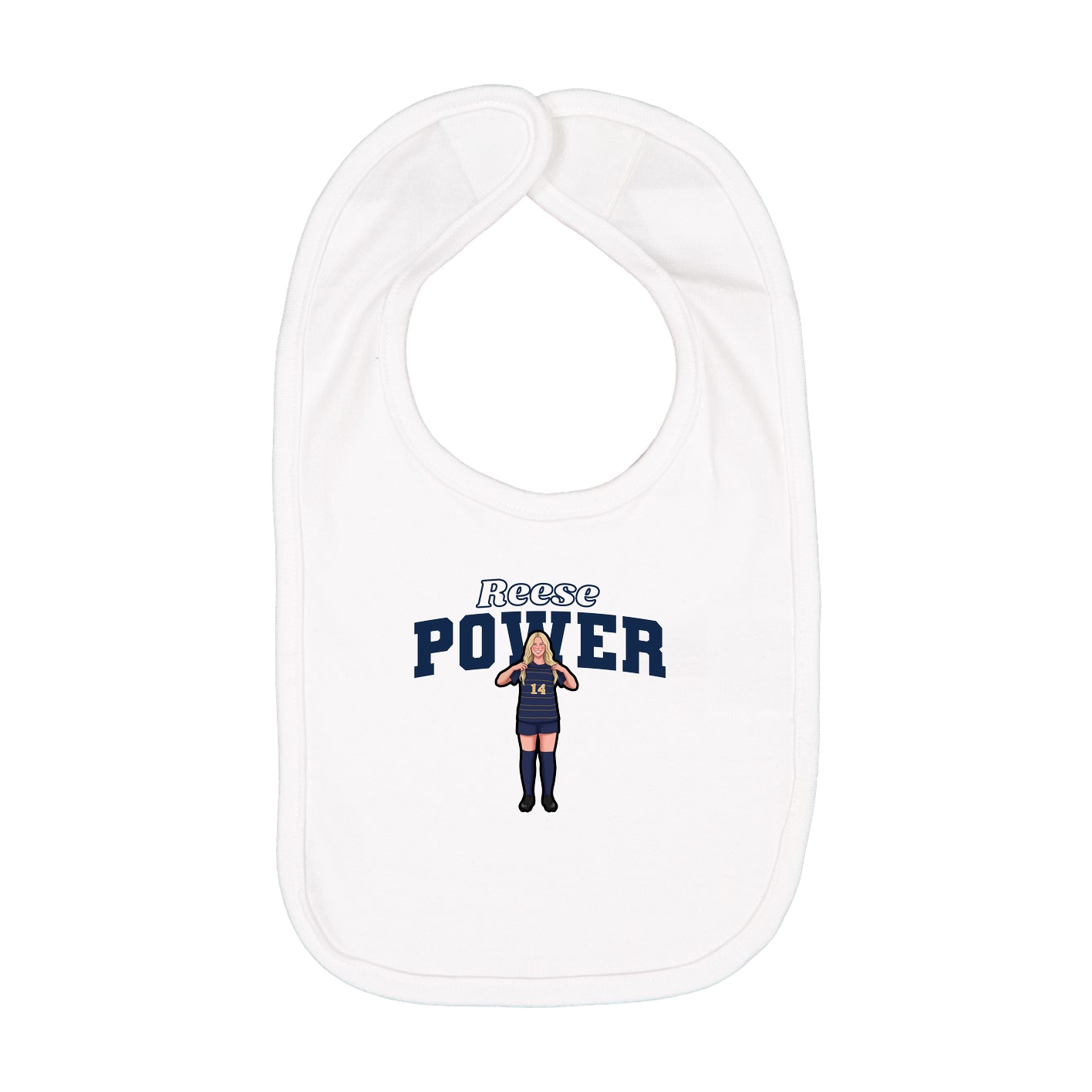 Infant Bib — Name Arch in White