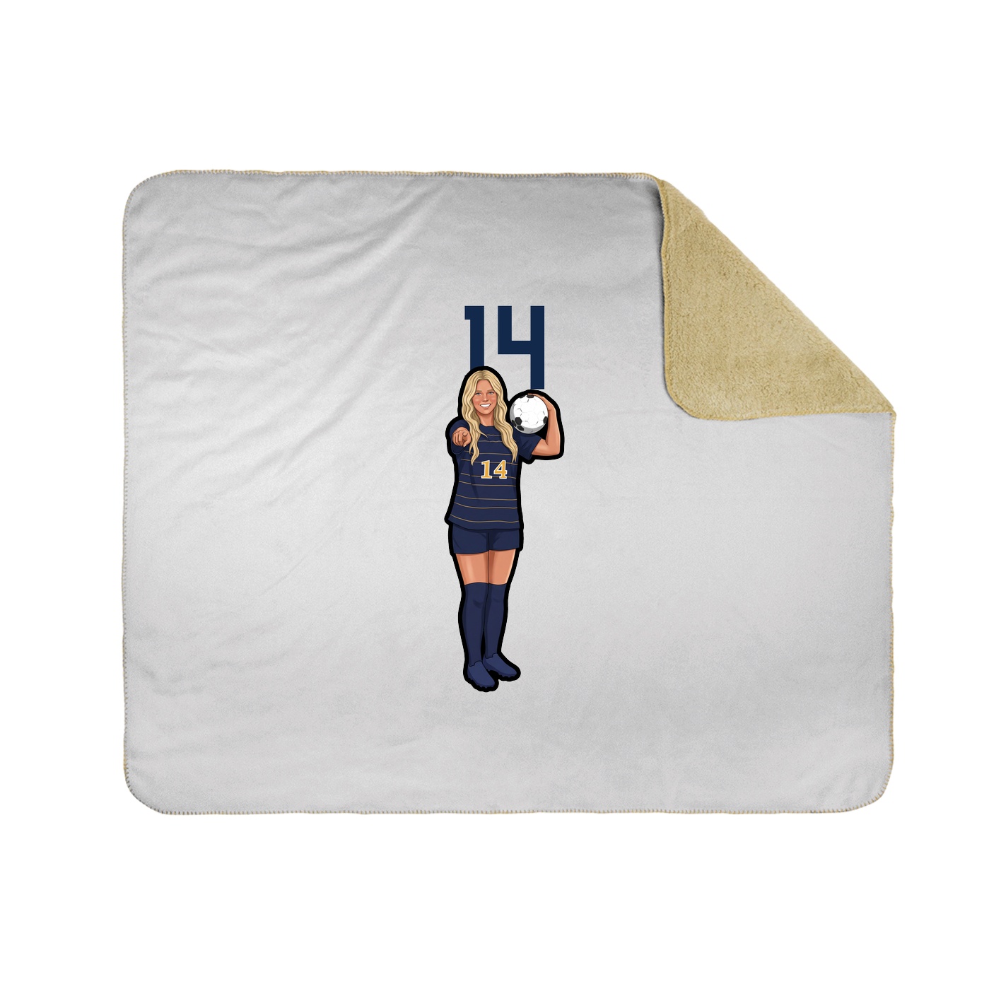 Throw Blanket — Number Top in White