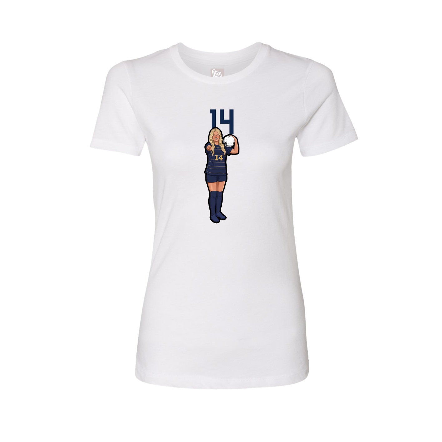 Fitted Women's Tee — Number Top in White